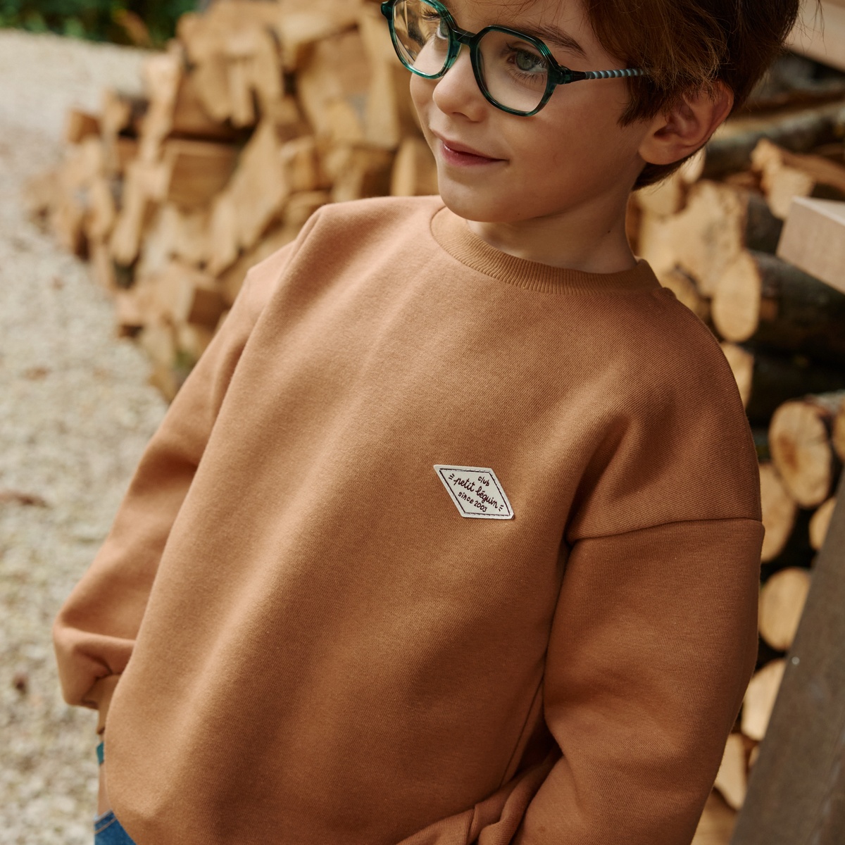 Sweat en molleton Jules marron, PETIT BEGUIN