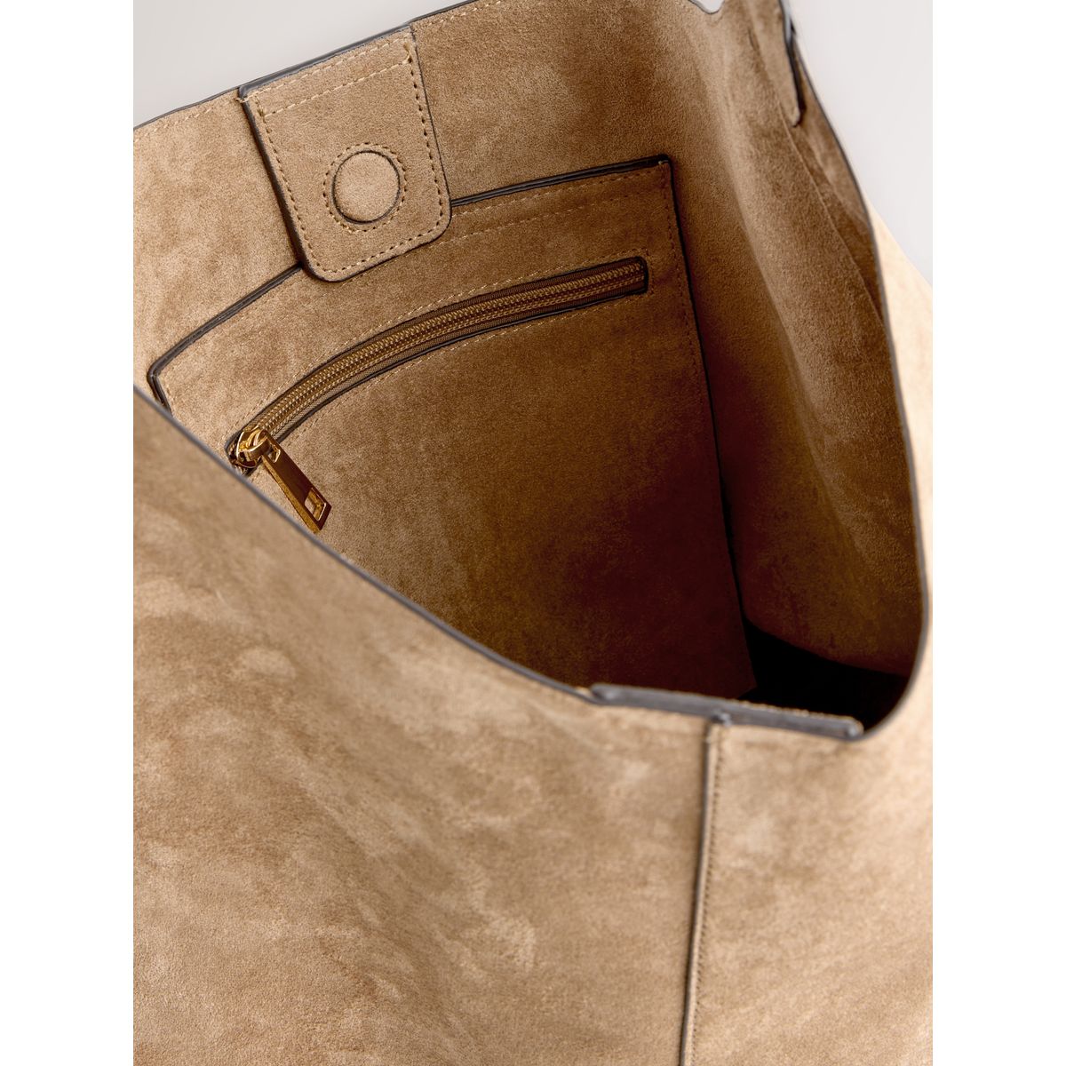 Sac souple à bandoulière en daim synthétique camel, NEXT
