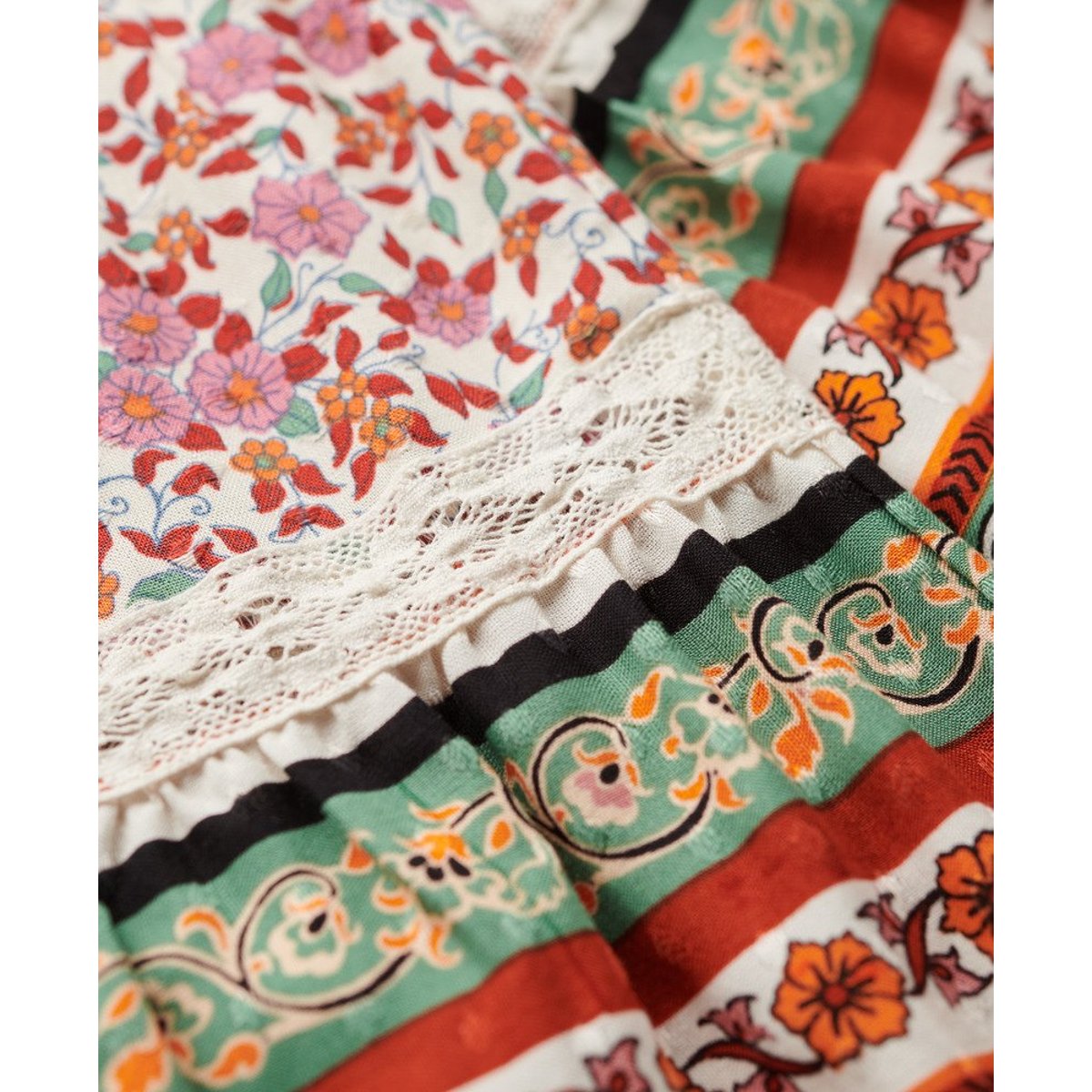 Mini-jupe patchwork rose sister floral, SUPERDRY