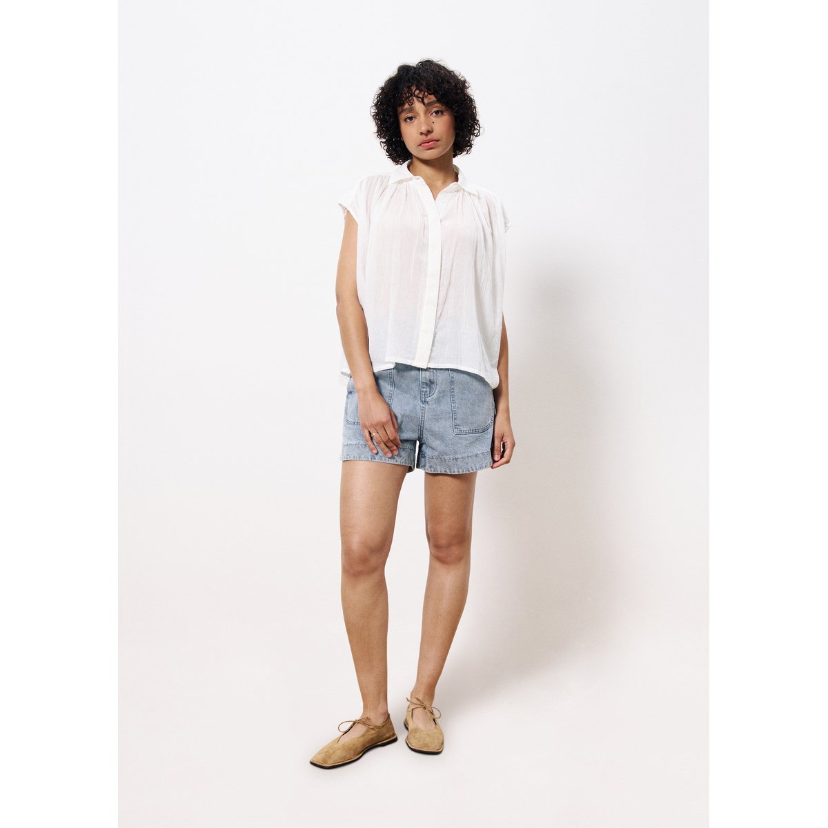 Chemise  en coton PRICILLE blanc, FRNCH