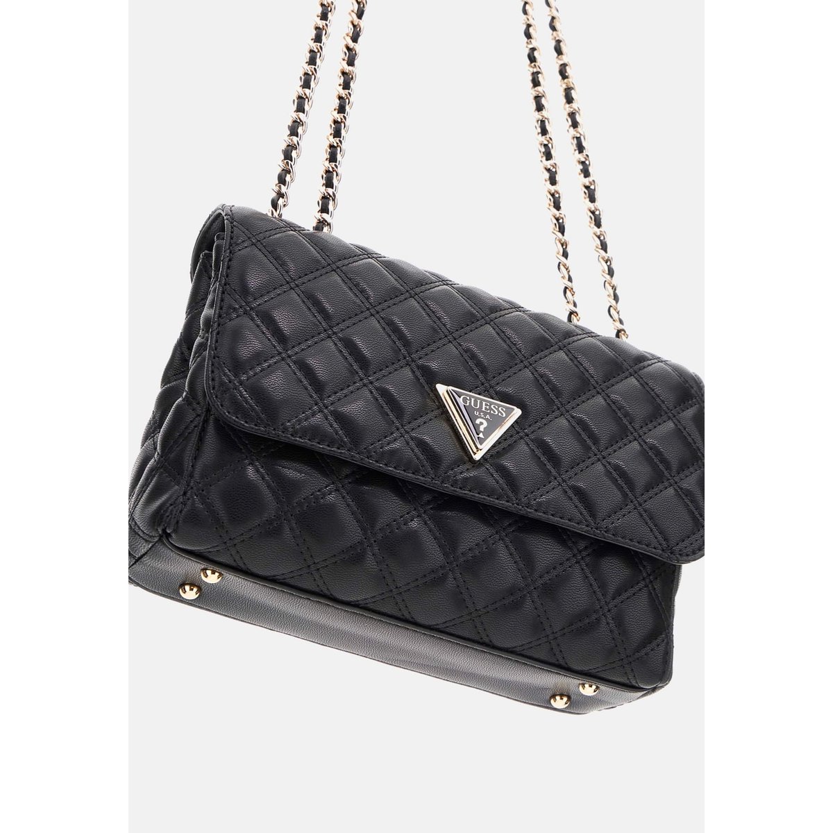 Sac À Bandoulière Giully Surpiqué noir, GUESS
