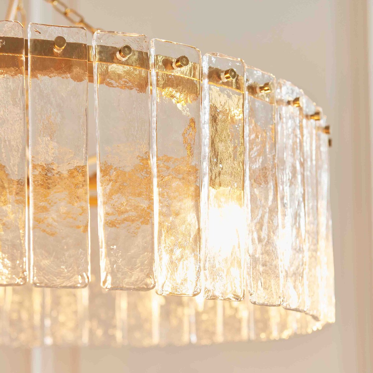Karter 5-Light Textured Glass Pendant Light brass, ÉDITÉ