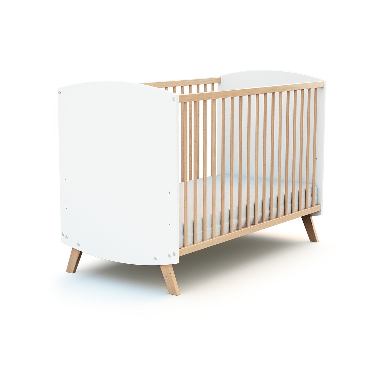 Lit bébé en bois SCANDINAVE blanc, AT4