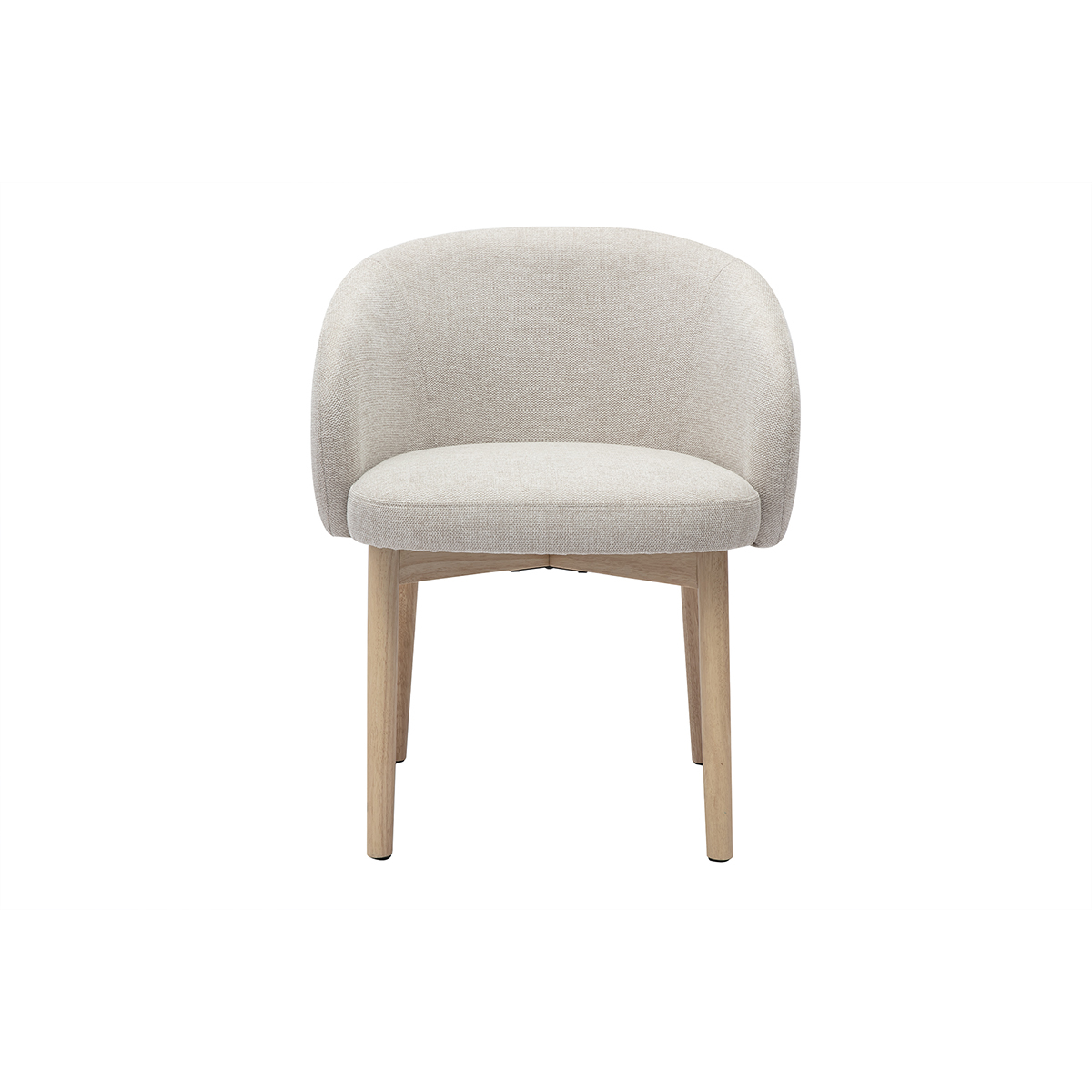 Chaises en tissu effet velours texturé beige et bois clair (lot de 2) TORVI beige, MILIBOO