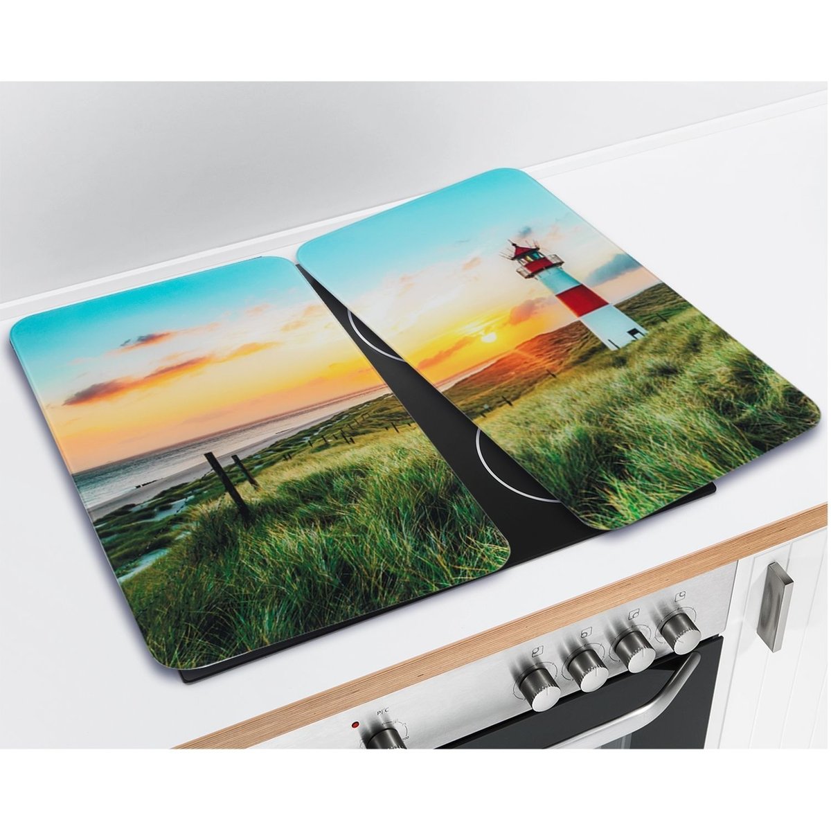 Ensemble de 2 couvre-plaques multi-usages PHARE rouge, WENKO