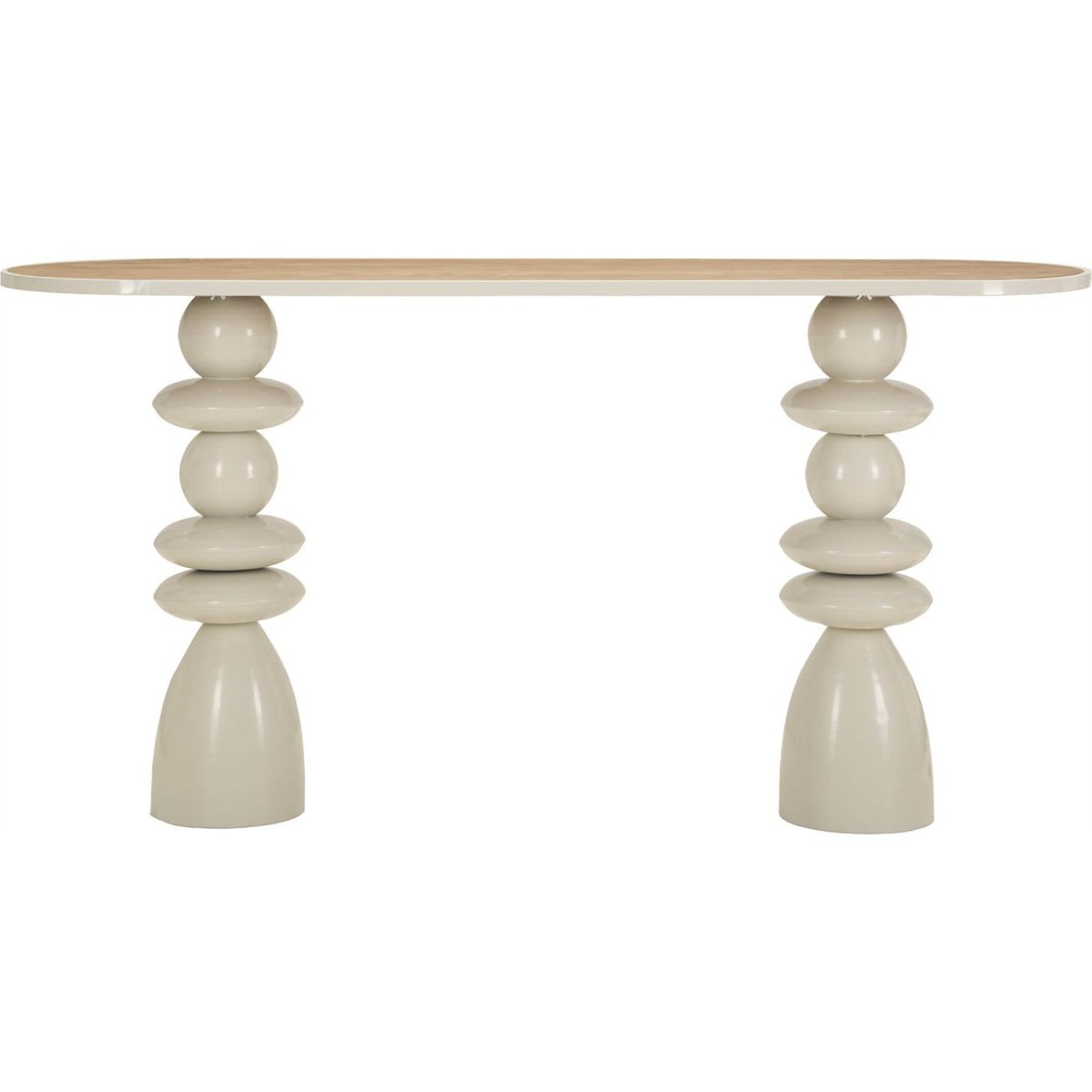 Console au plateau arrondi base sculptée MODERN crème, RECOLLECTION