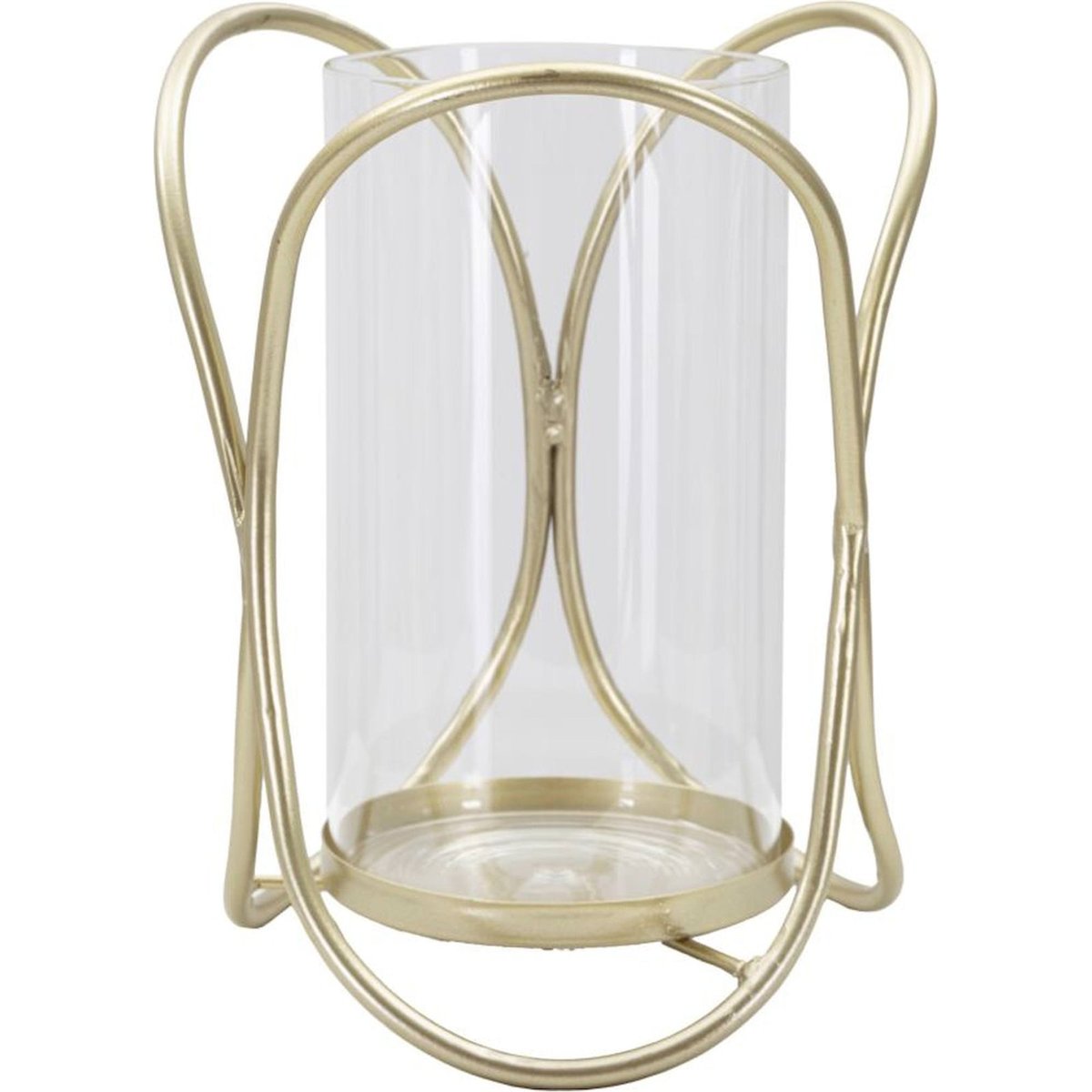 Photophore en fer et verre GLAM doré et transparent, RECOLLECTION