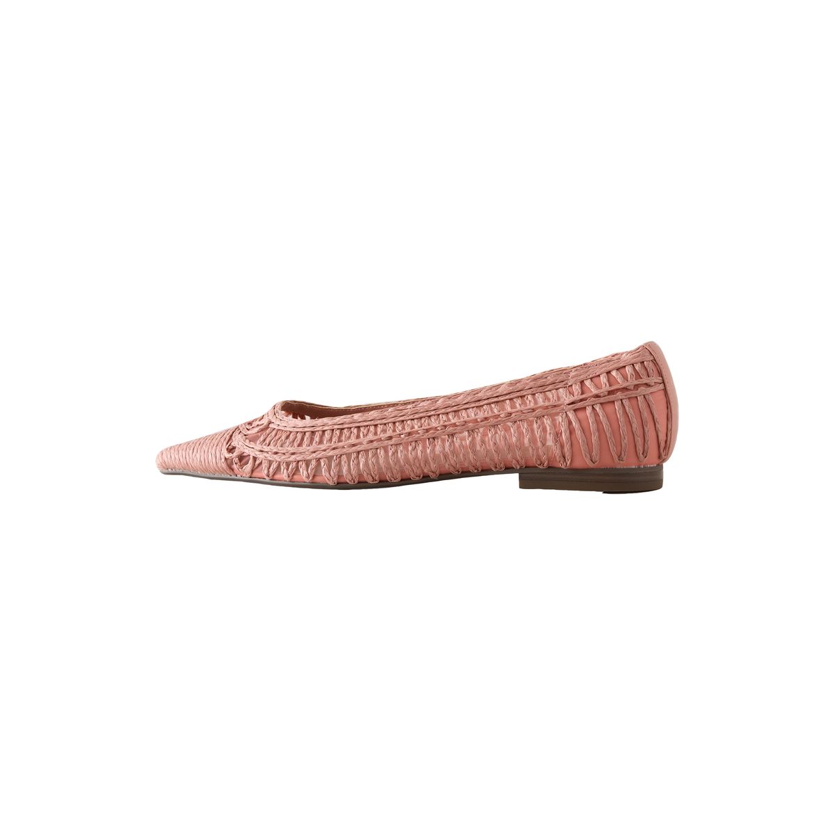Chaussures plates en raphia à bout pointu corail, NEXT