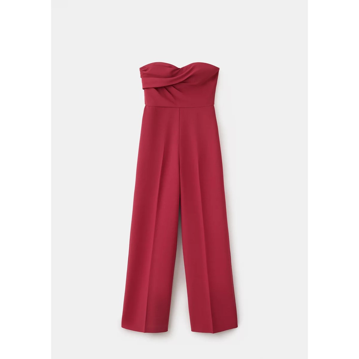 Combinaison bustier à fronces rouge, MANGO