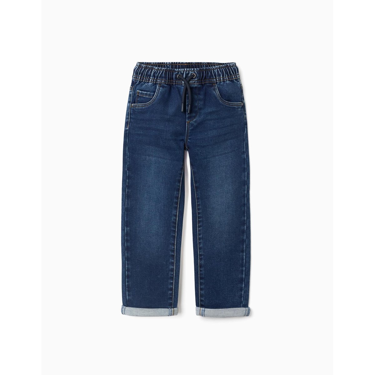 Pantalon de jogging en jean avec cordon de serrage et 5 poches bleu foncé, ZIPPY