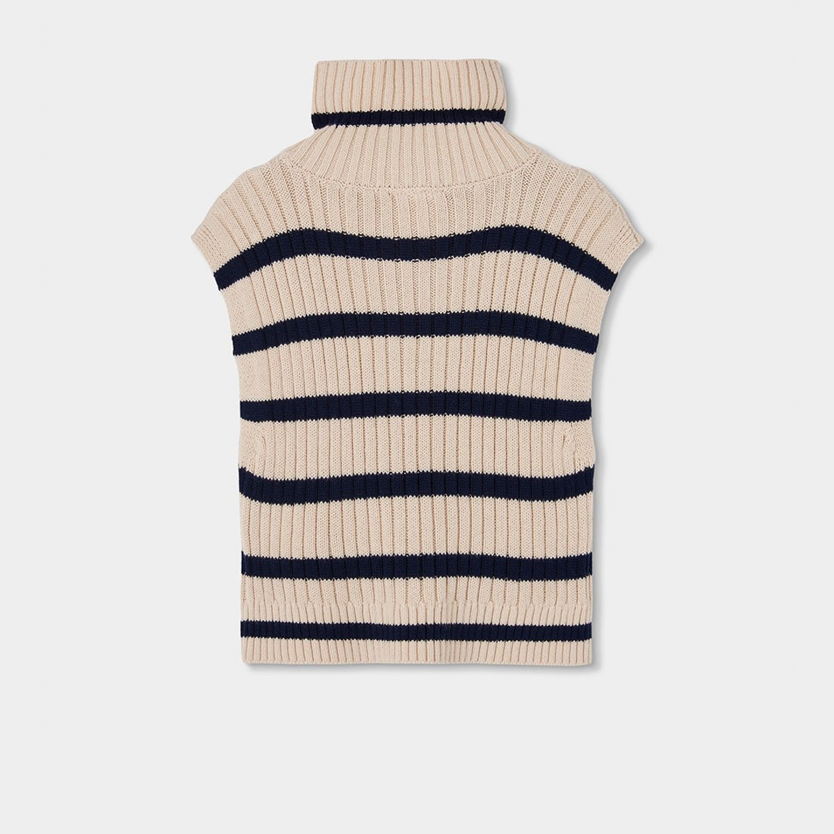 Pull sans manches fille avec coeur brodé blanc, BOBOLI
