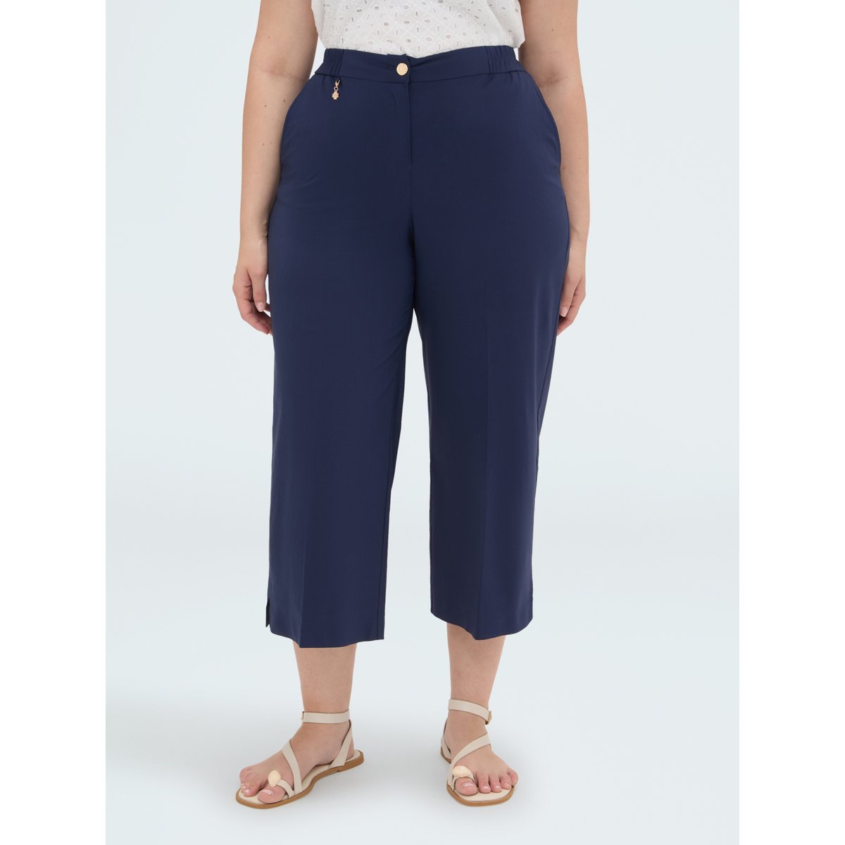 Pantalon court léger bleu, FIORELLA RUBINO