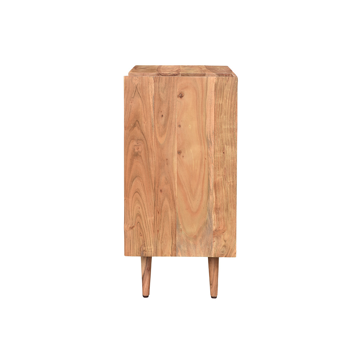 Meuble de rangement vinyles en bois massif L65 cm VIRGILE bois brut, MILIBOO