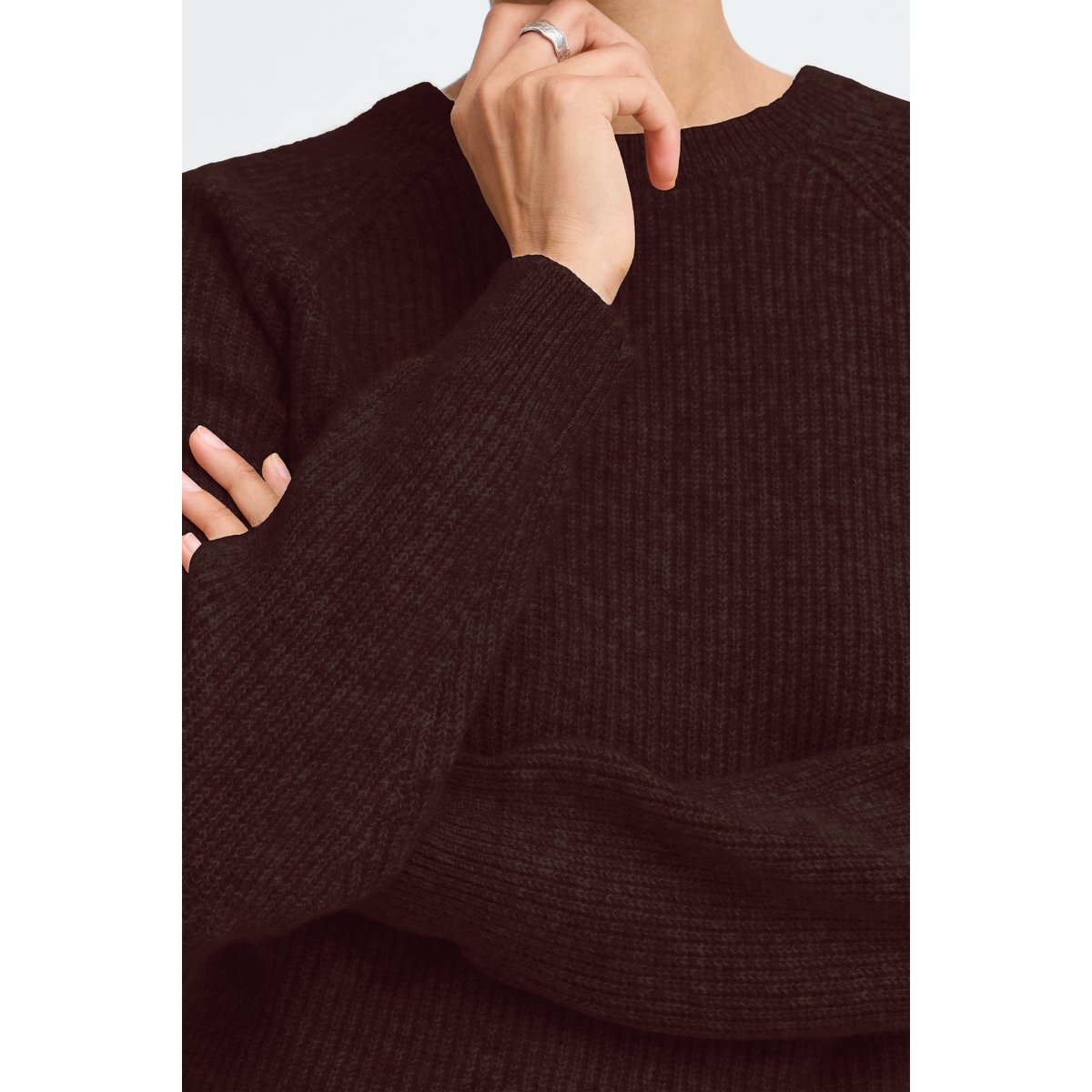 Á manches longues beige humus melange, B.YOUNG