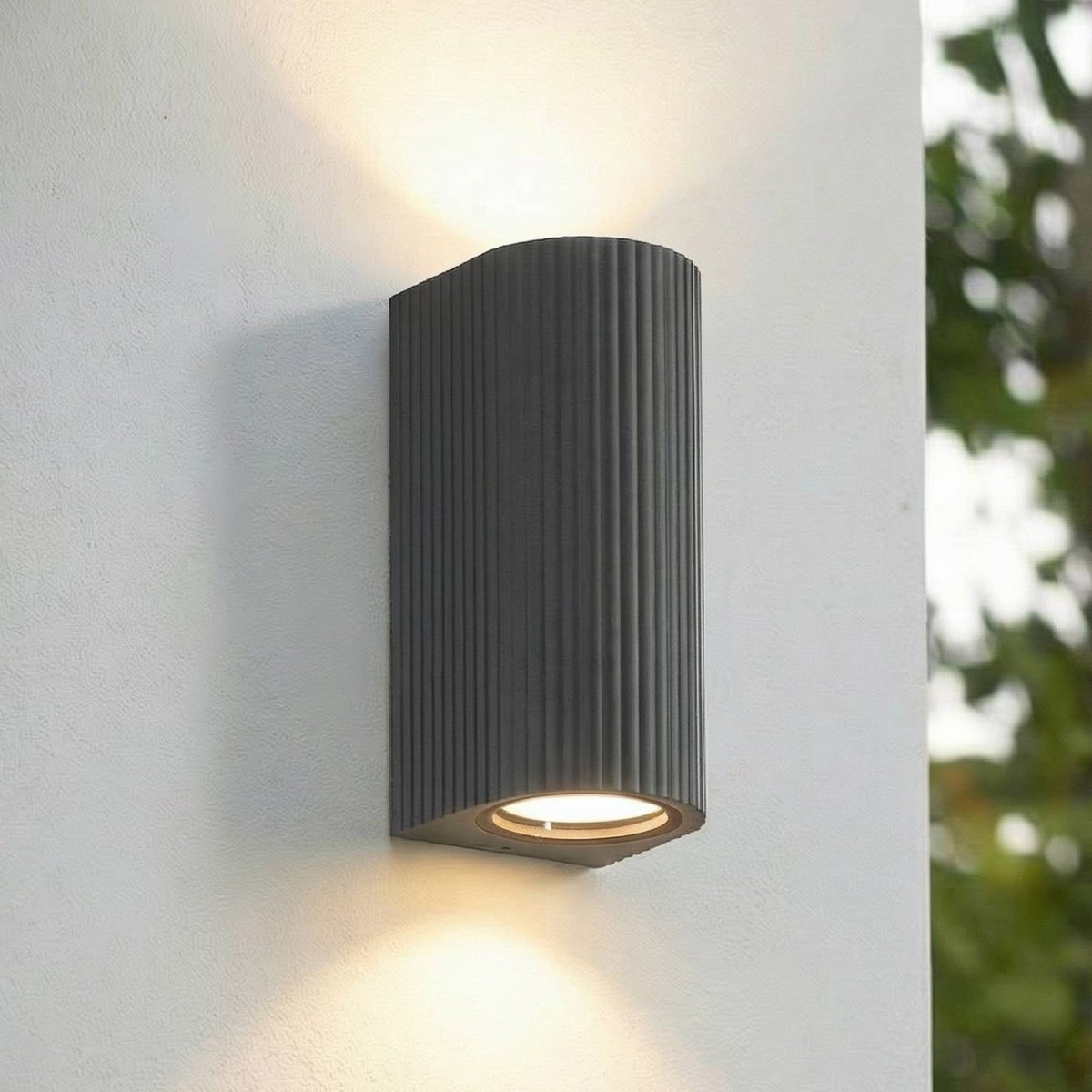 Applique extérieure en aluminium moderne anthracite, LINDBY