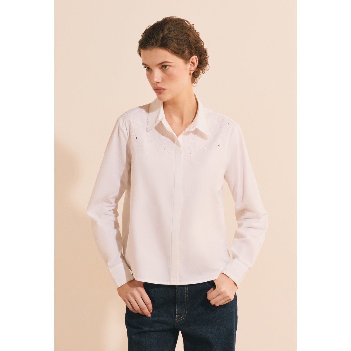 ETAM CHEMISE CLAUDIE BROD - CHEMI blanc, ETAM