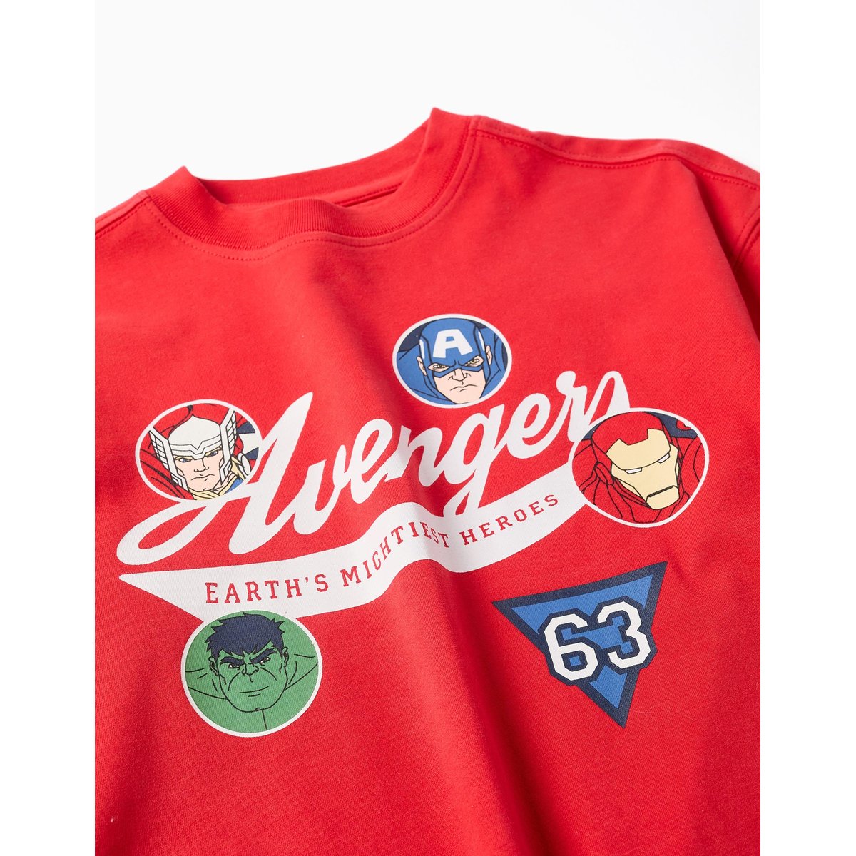 T-shirt en coton à manches longues et imprimés Avengers rouge, ZIPPY