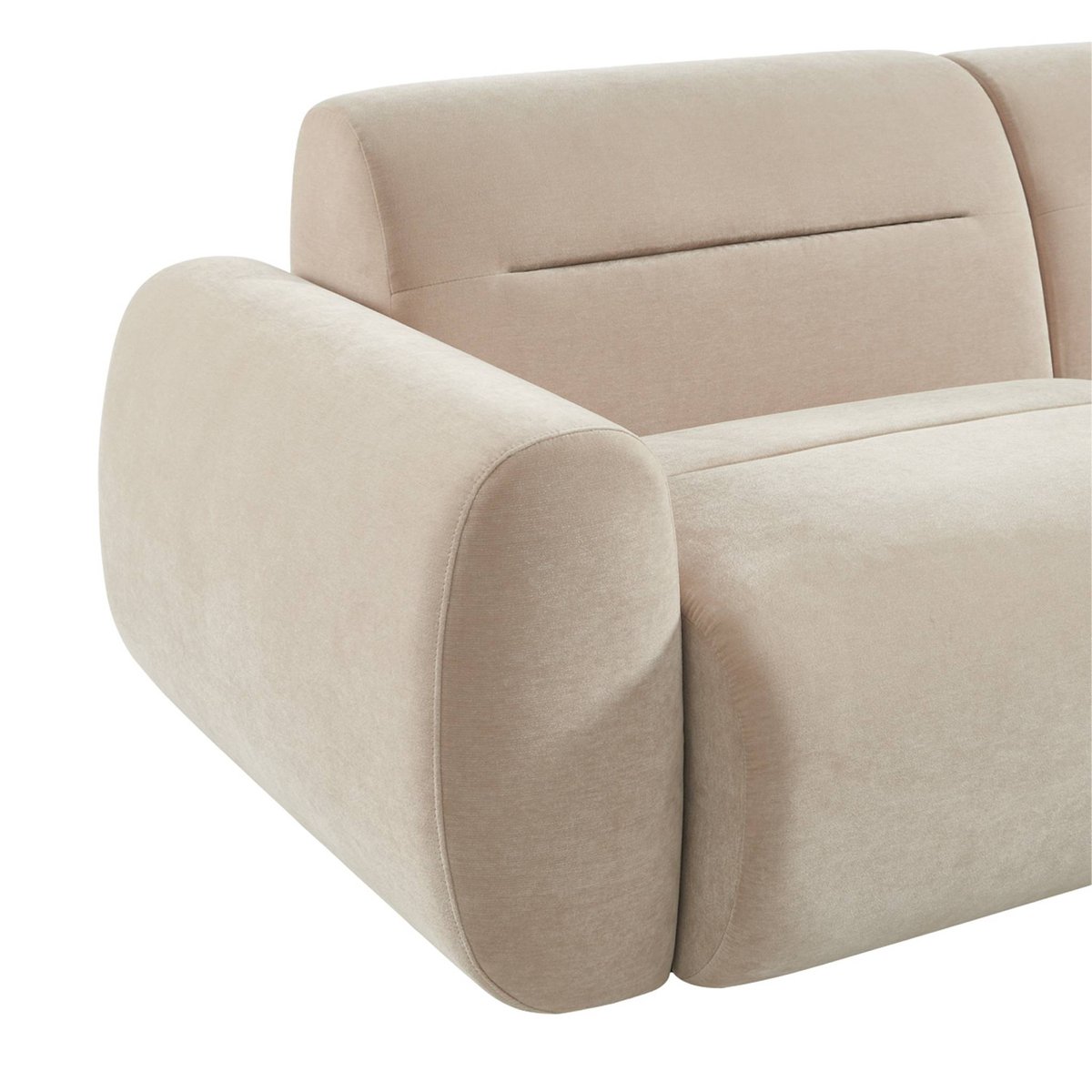 Canapé 3 places tissu VINTY beige, SWEEEK