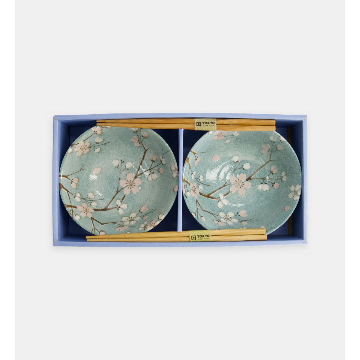 Coffret de 2 bols tayo et 2 paires de baguettes vert, TOKYO DESIGN STUDIO