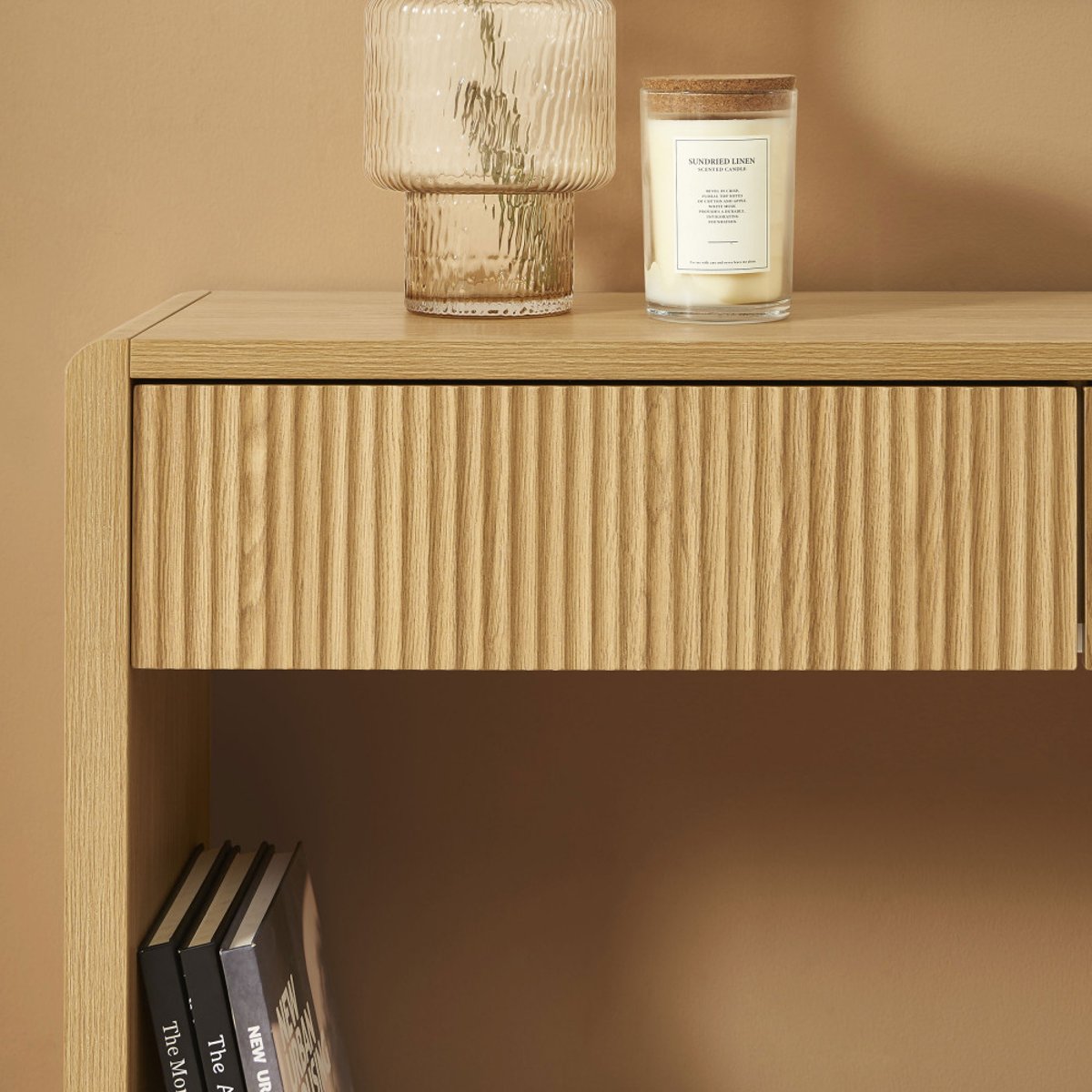 Console 2 tiroir en bois L120cm- PAULA bois clair, DRAWER