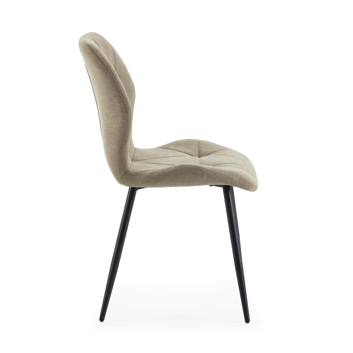 Lot de 4 chaises en tissu avec pieds en métal noir L47,5 cm - LUNA vert, CALICOSY