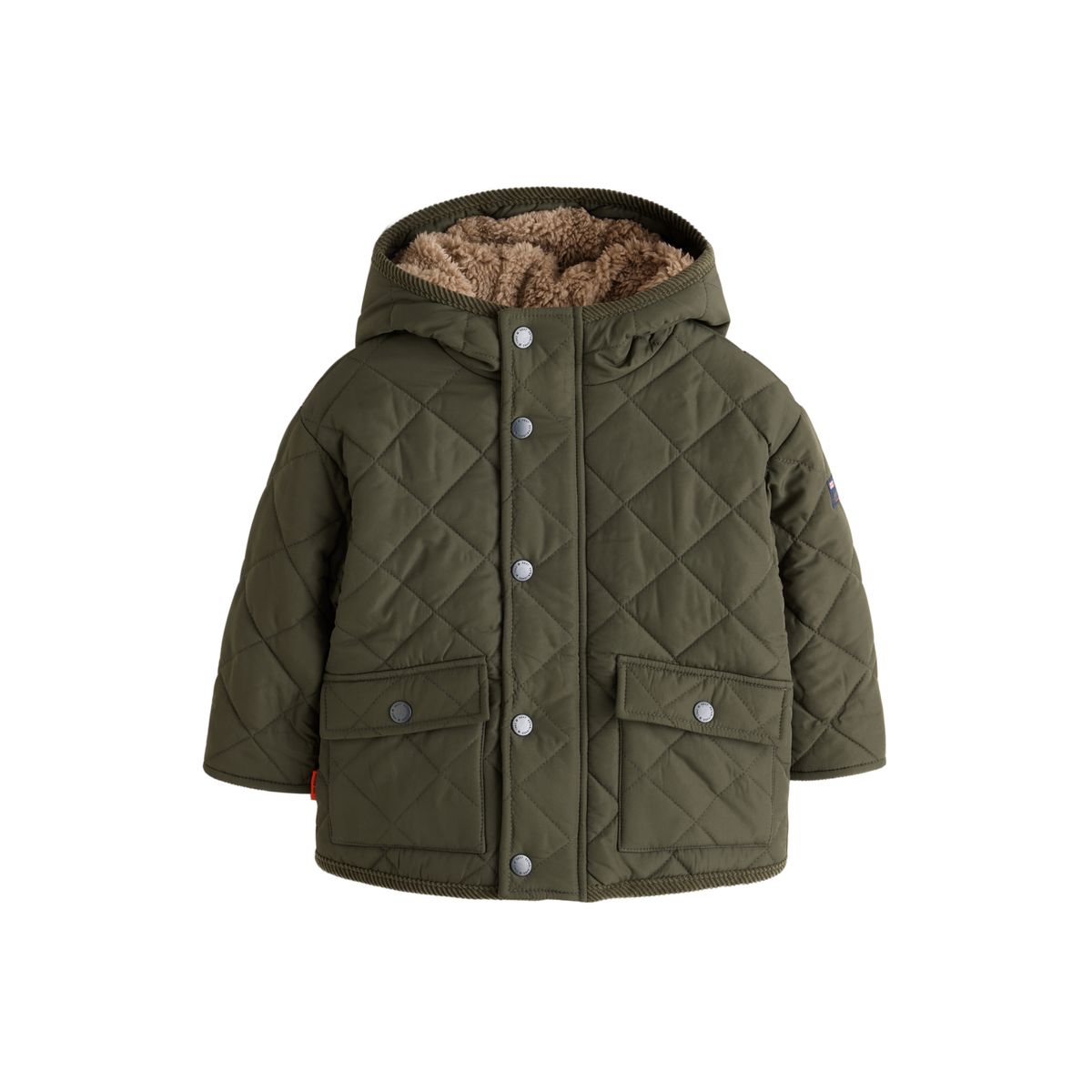 Manteau matelassé à doublure peau de mouton vert, NEXT