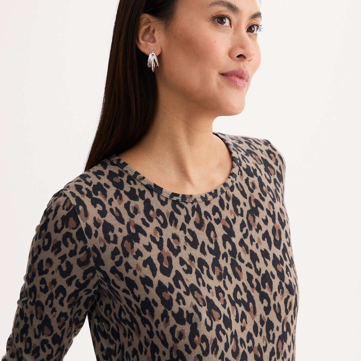 T-shirt imprimé, matière grattée, effet chaud imprimé animalier, ANNE WEYBURN
