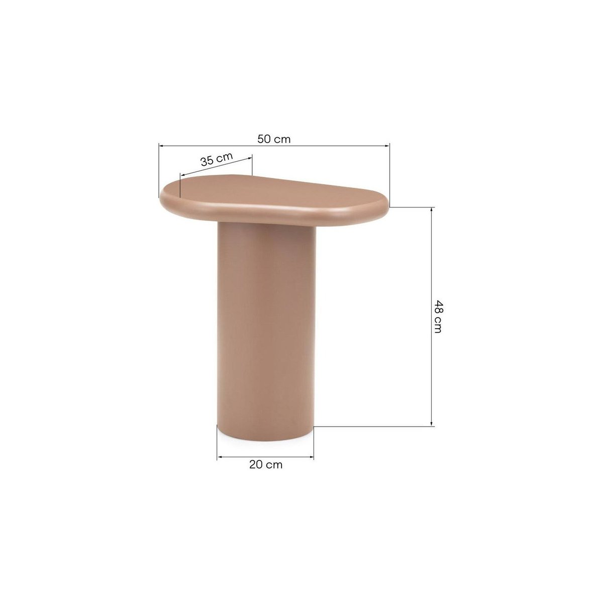 Table d'appoint en bois collection BIZARRE cannelle mat, RECOLLECTION