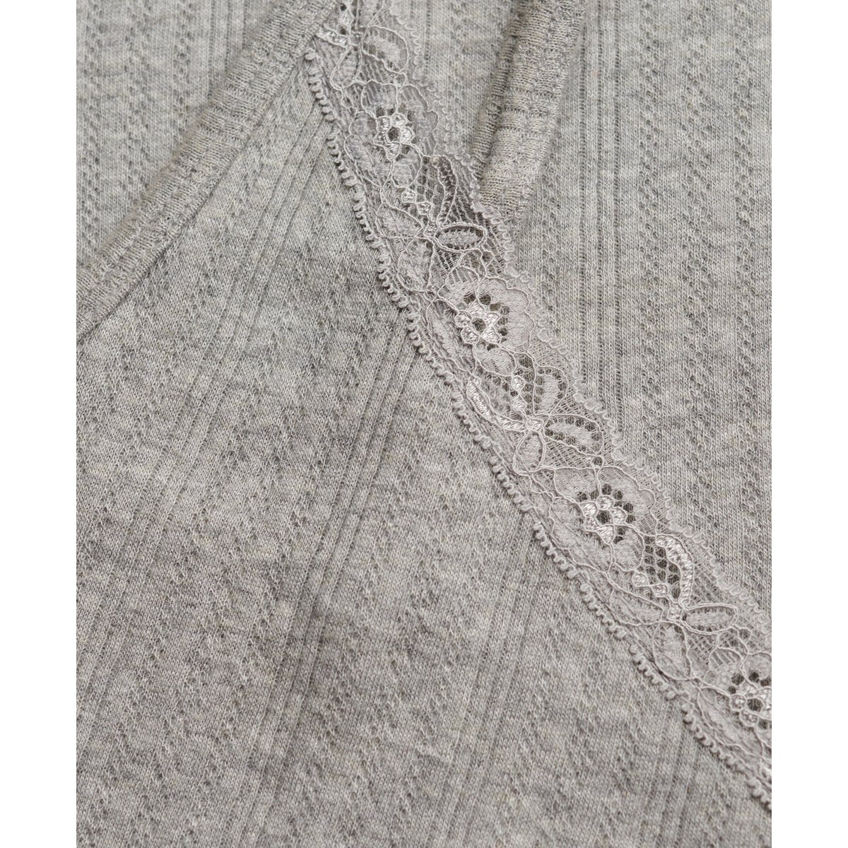 Débardeur Pointelle Col V Athletic Essentials gris chiné, SUPERDRY