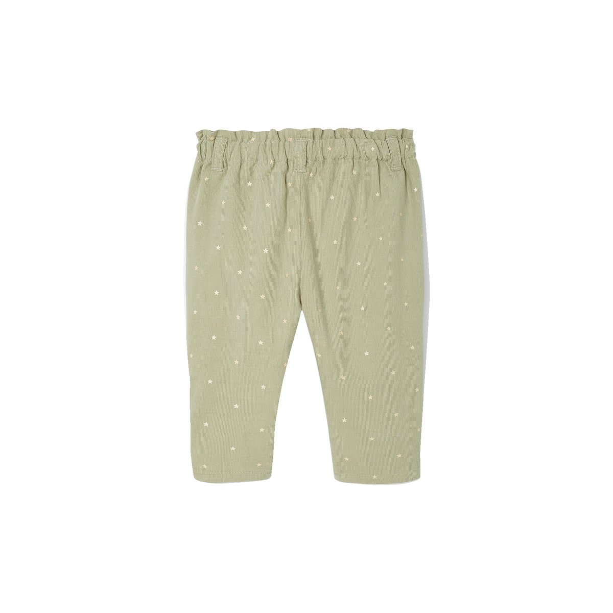 Pantalon paperbag en velours bébé vert d'eau, VERTBAUDET