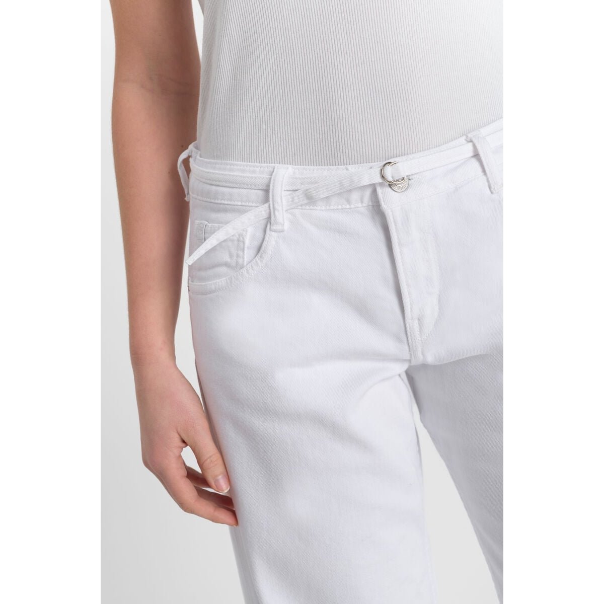 Jeans loose, large wide leg , longueur 34 white, LE TEMPS DES CERISES