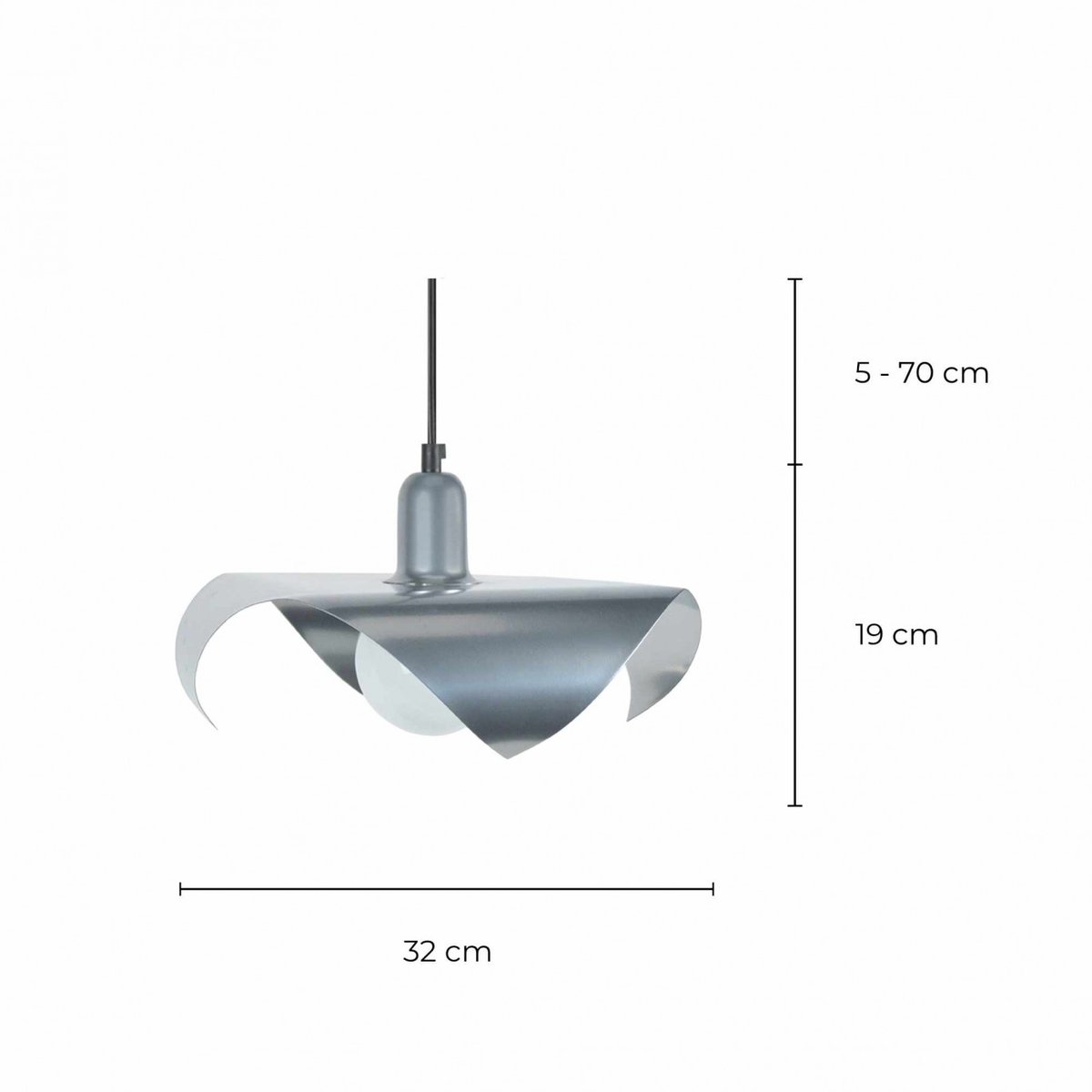 Suspension en métal, MOUCHOIR argent, C-CREATION