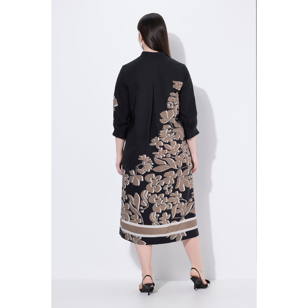 Robe midi en lyocell noir, ULLA POPKEN