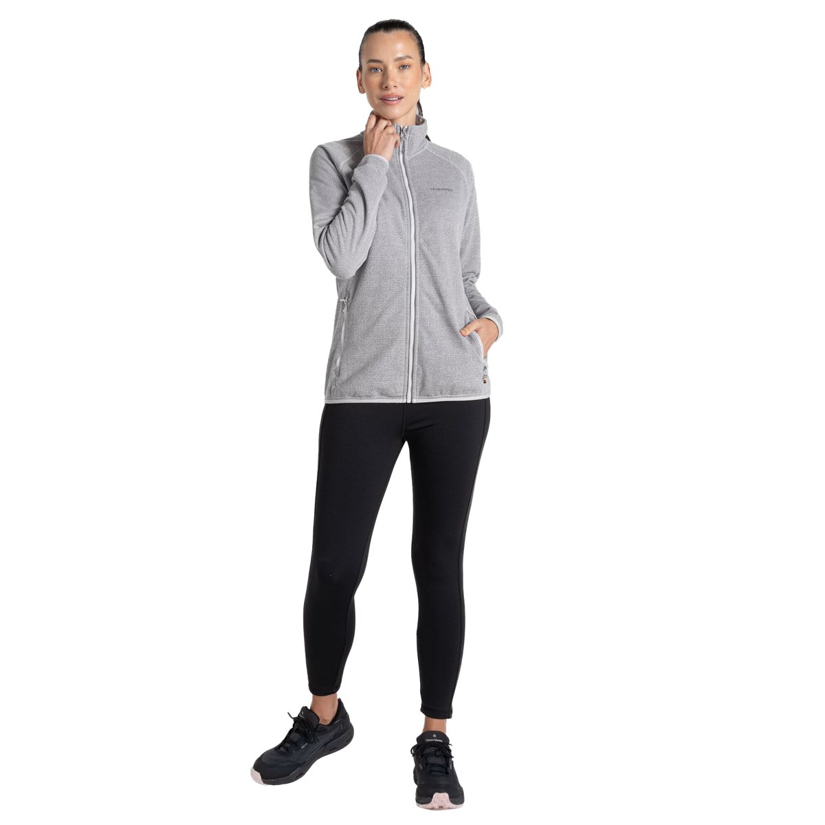 Veste polaire chinée à col cheminée TARVOS gris clair chiné, CRAGHOPPERS