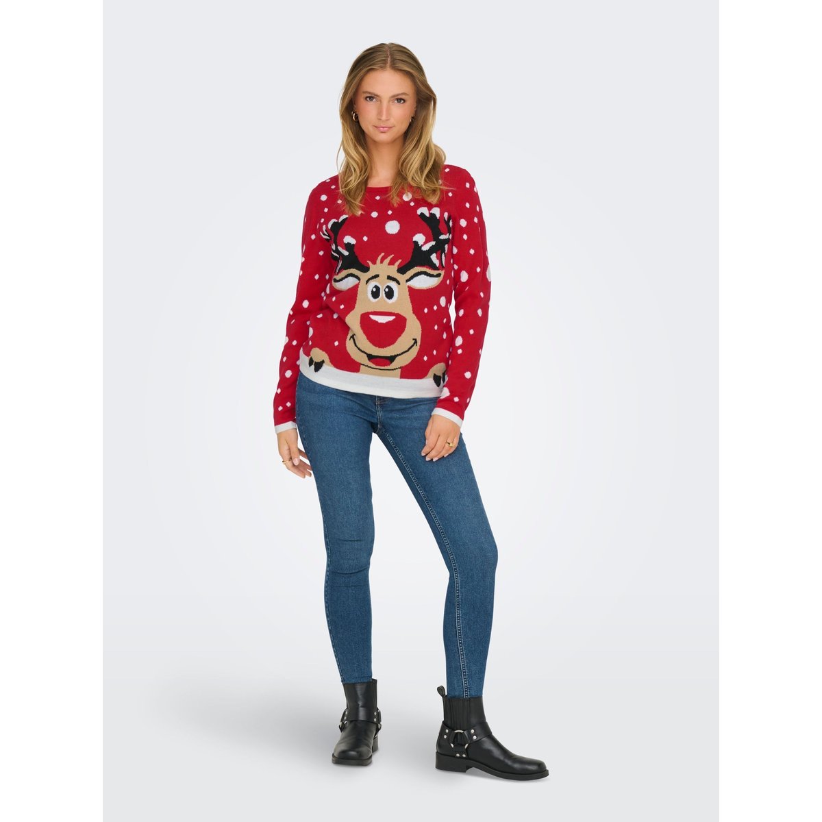 Pull de Noël, motif renne true red, JDY