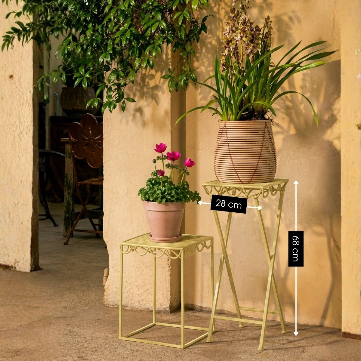 Support Pour Plantes D'extérieur ROSALIE vert clair, MICA DECORATIONS