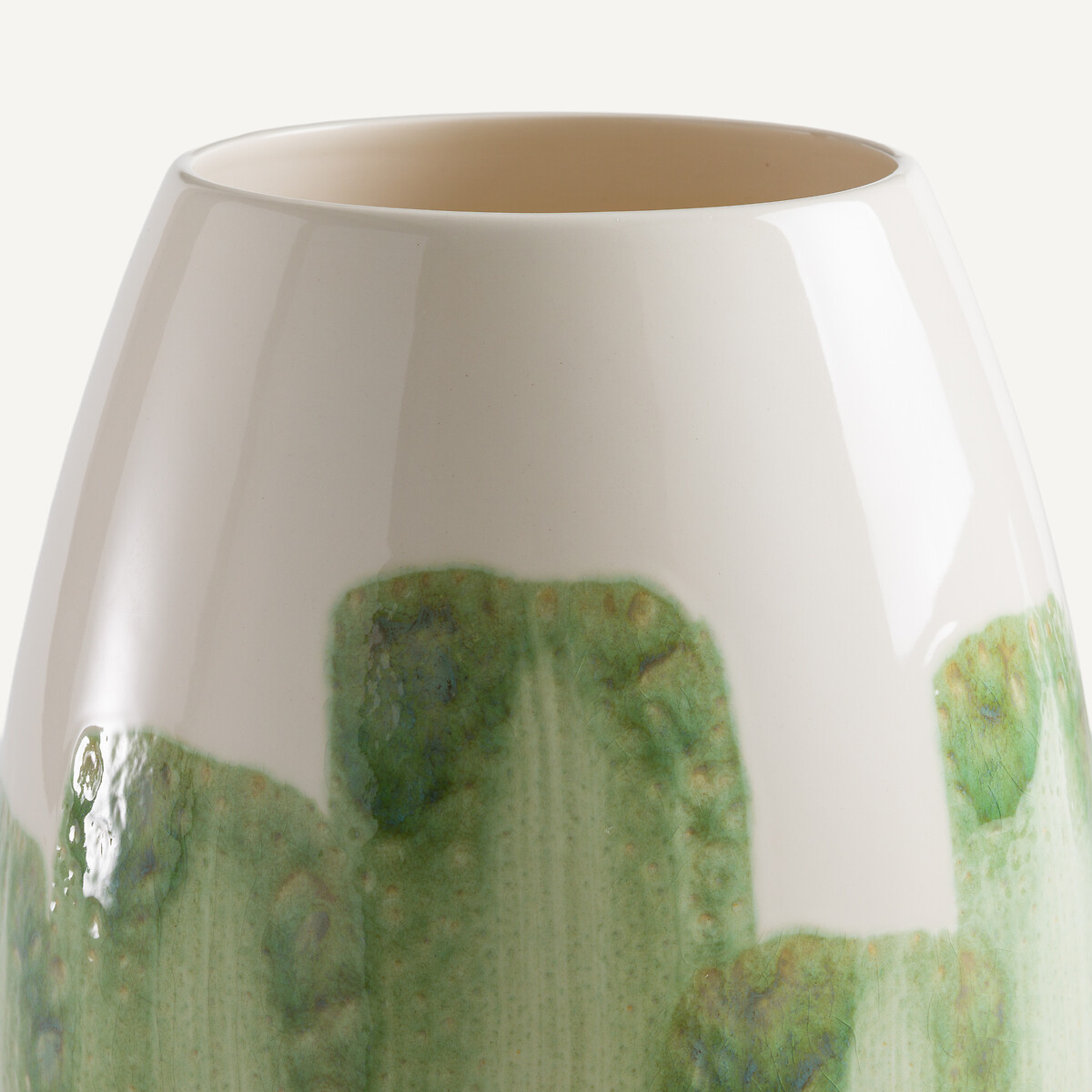 Vase peint main en faïence émaillée, WINGA vert sauge/ecru, AM.PM
