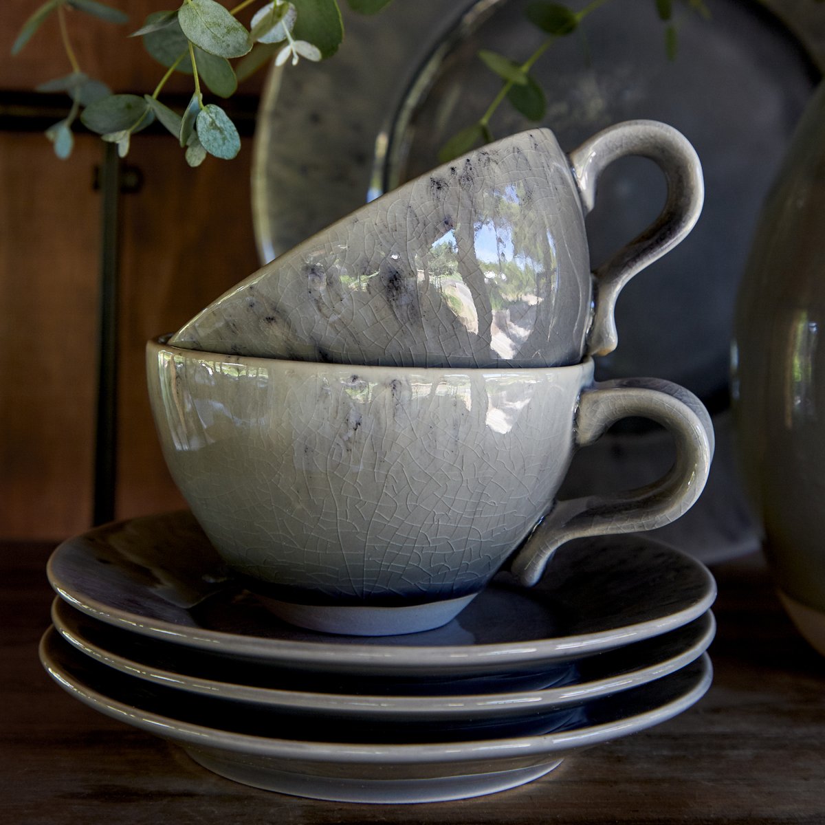 Tasse à thé et soucoupe 0.25 L MADEIRA gris, COSTA NOVA