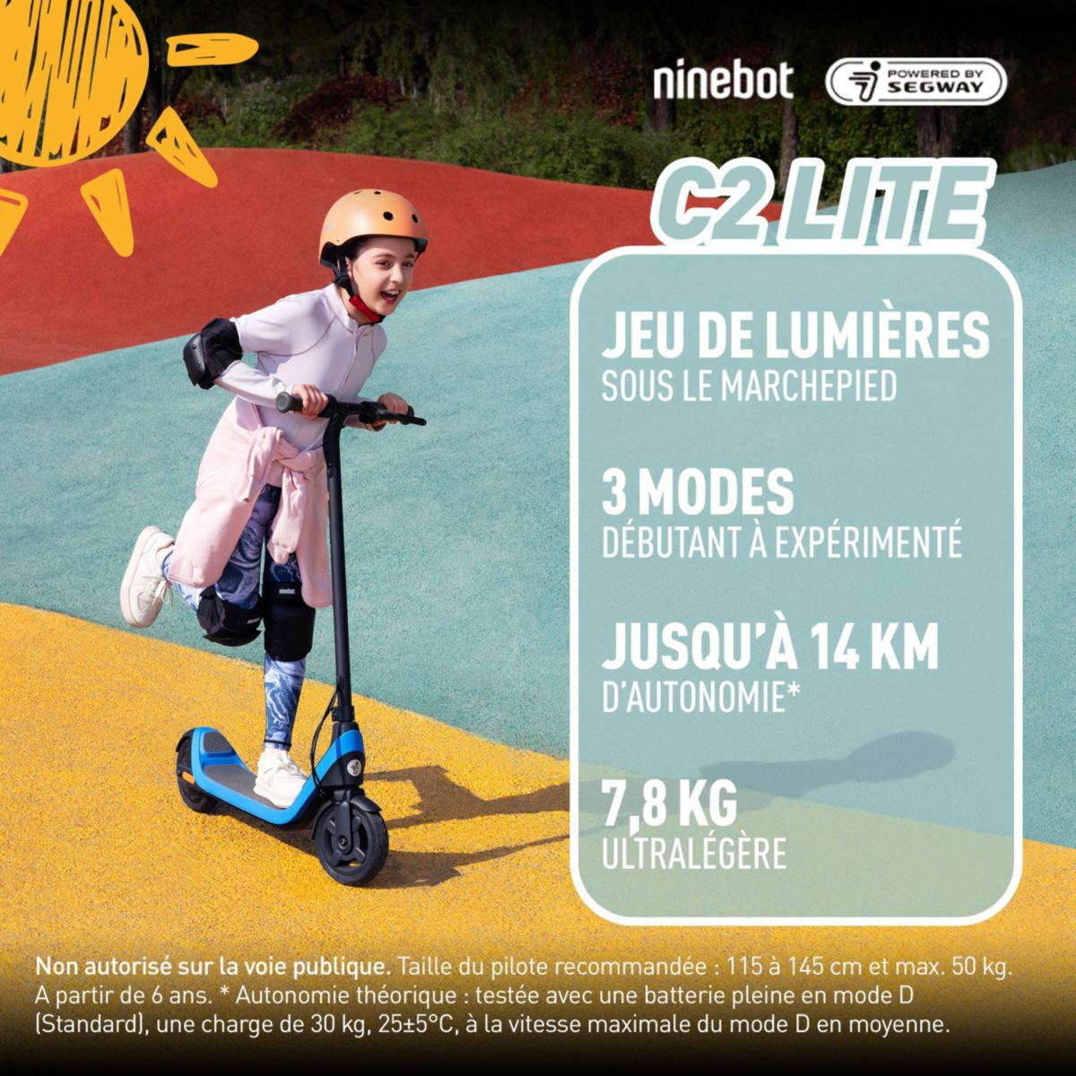 Trottinette électrique enfant C2 Lite bleu, NINEBOT