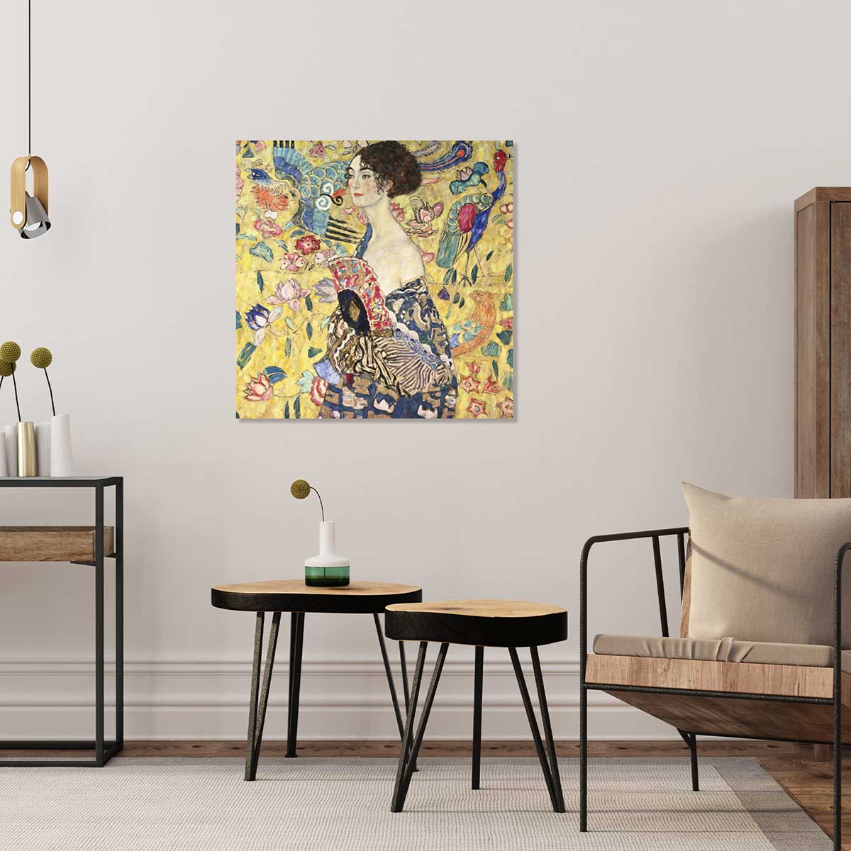 Tableau d'art de Klimt La Dame à l'éventail tableau alu dibond, HEXOA