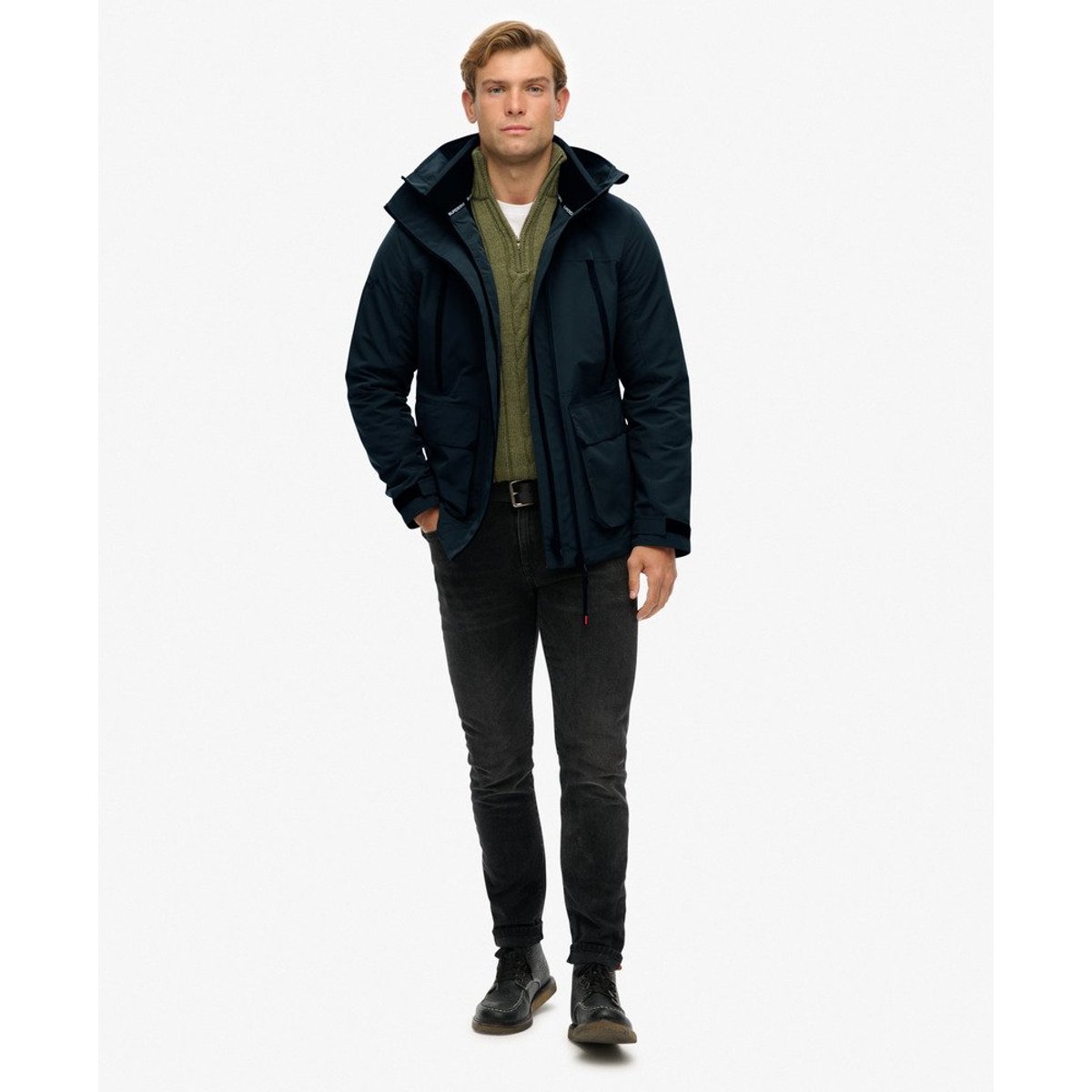 Veste Coupe-vent Color Block graphite bleu, SUPERDRY