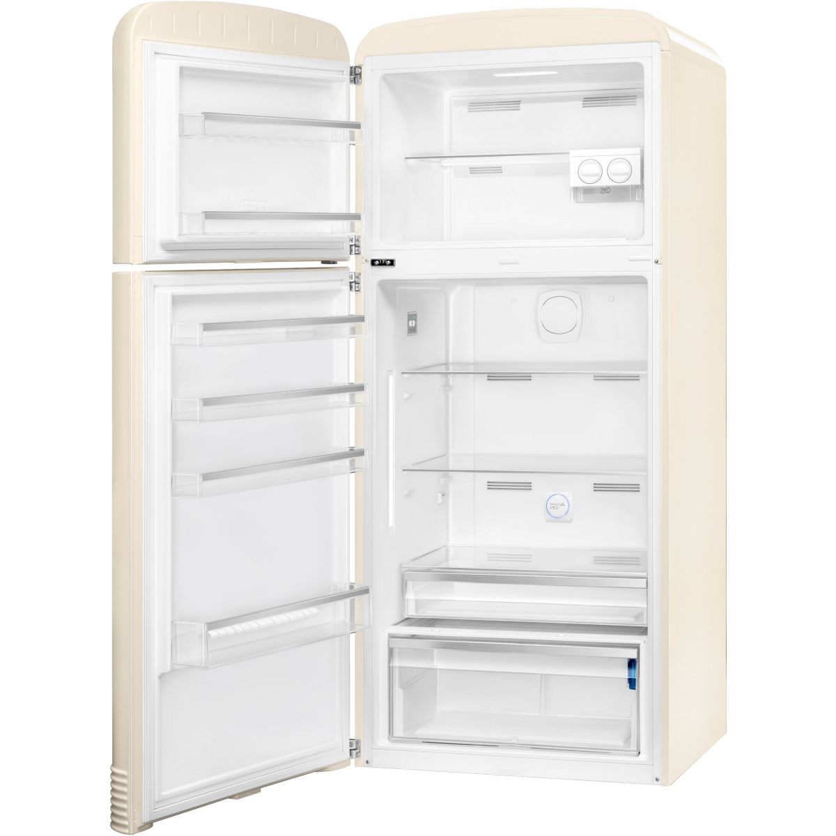 Réfrigérateur 2 portes poignées à droite FAB50 crème brillant, SMEG