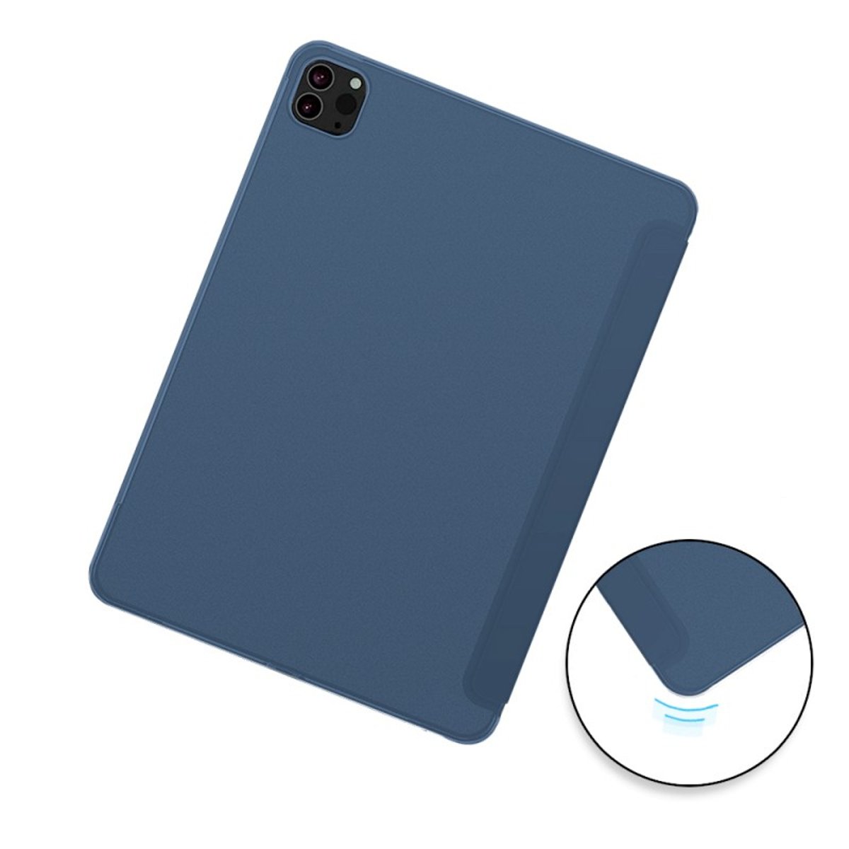 Etui Smart Cover à rabat avec support pour iPad Pro 12.9" (2018/2020/2021) bleu, EVETANE