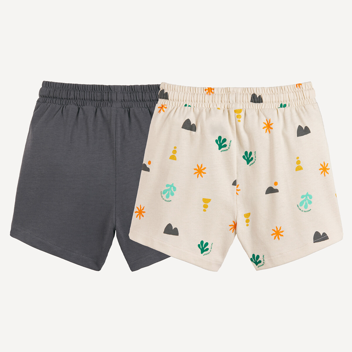 Lot de 2 bermudas ecru + gris foncé, LA REDOUTE COLLECTIONS