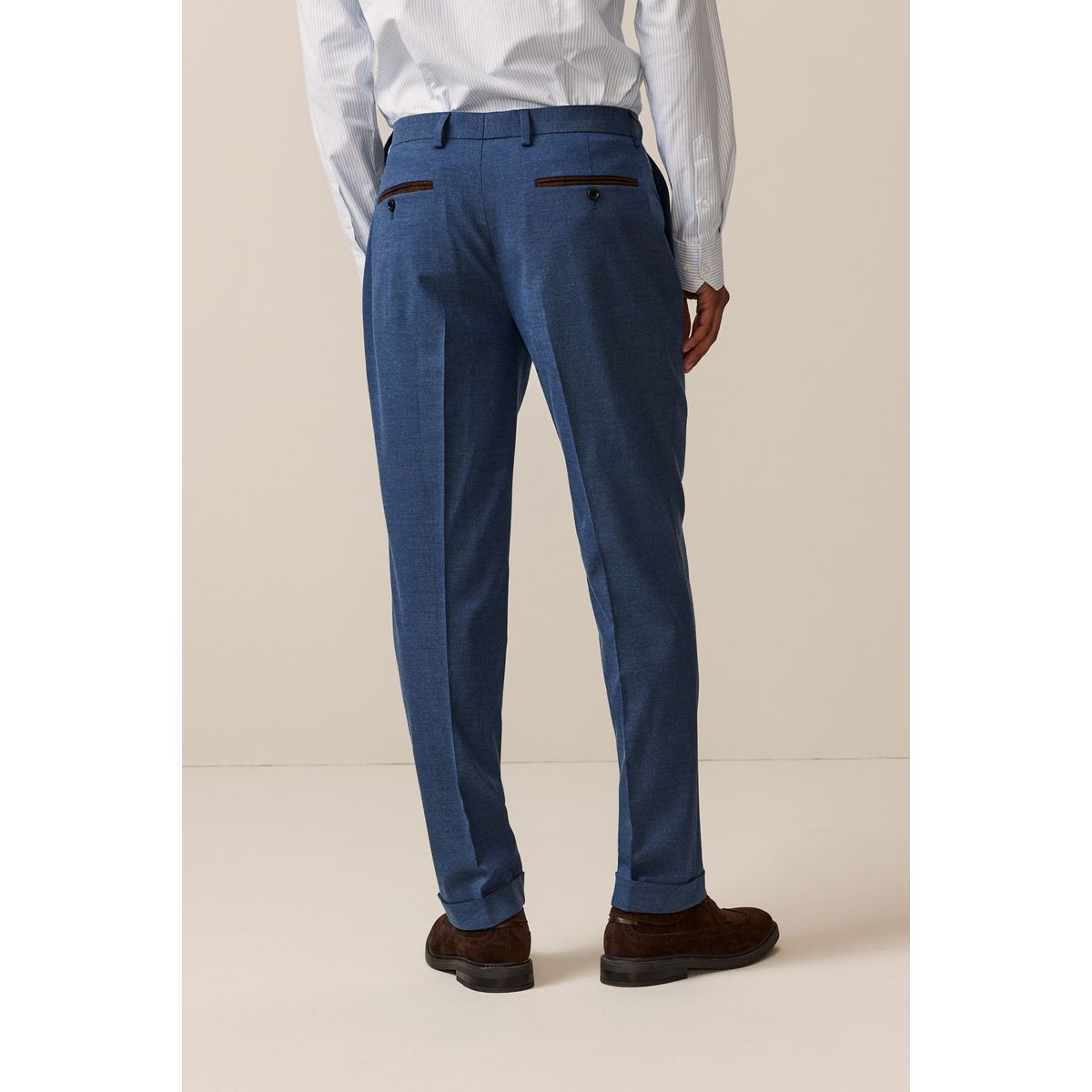 Pantalon de costume ajusté à chevrons bleu vif, NEXT