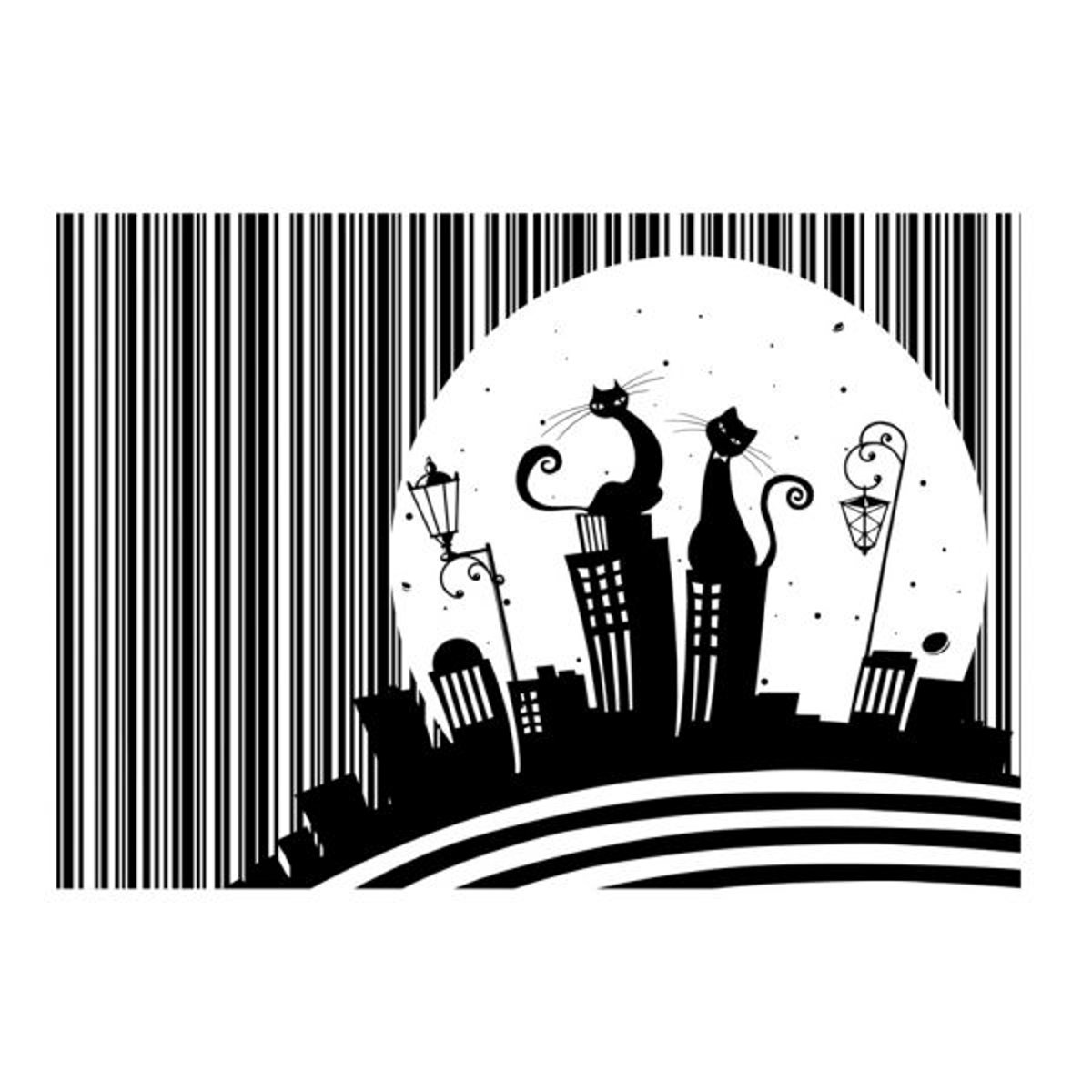 Papier peint intissé panoramique Pour enfants Cat's melody noir, EDEN