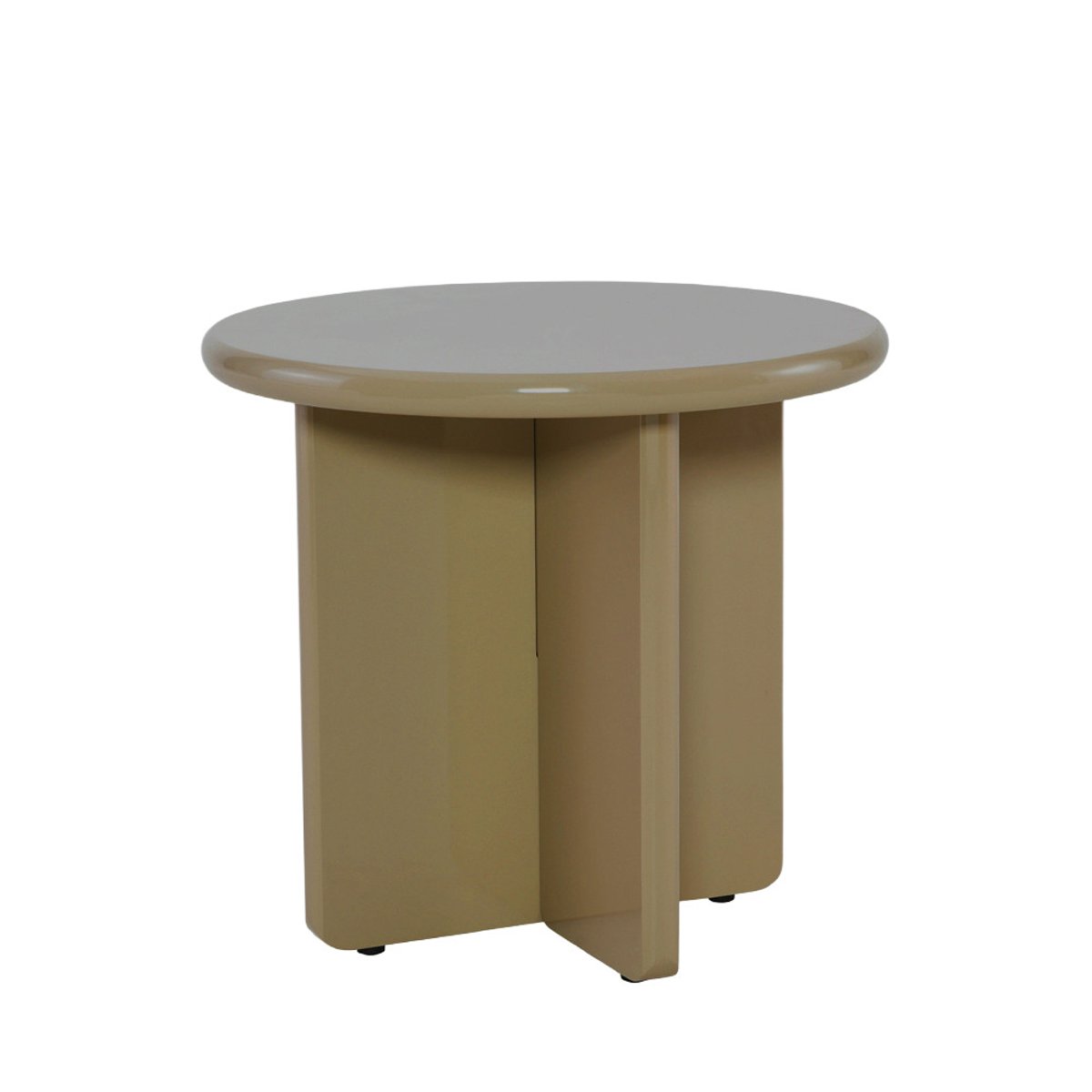 Table d'appoint ronde en bois laqué 50cm- PALOMA marron, DRAWER