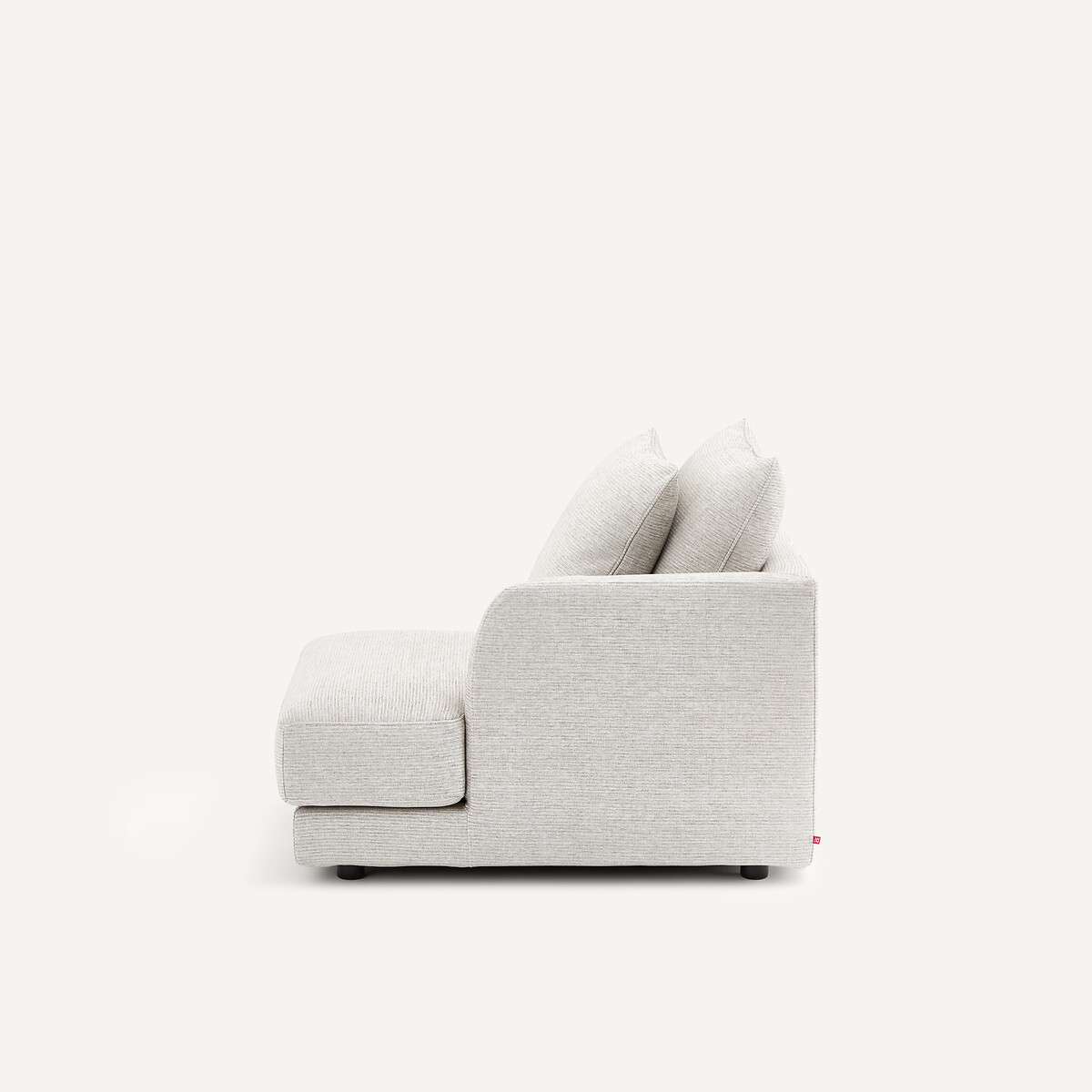 Demi-canapé droit, modulable en coton côtelé, TIBERIO gris moyen, AM.PM