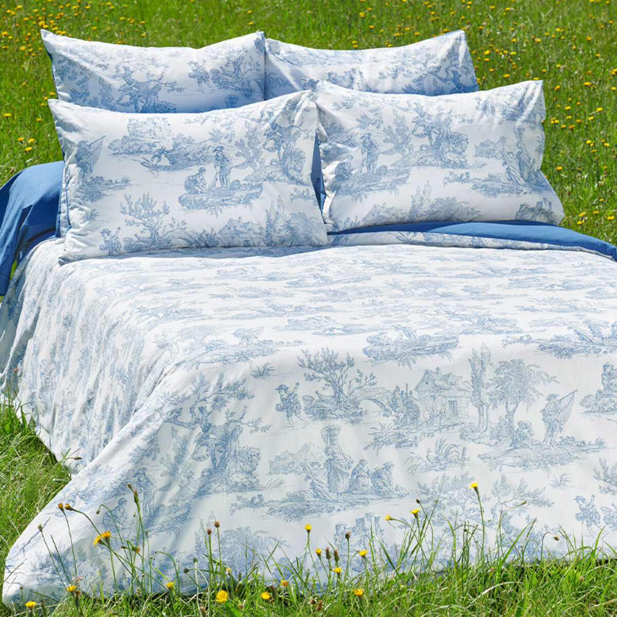 Drap Housse   100% Coton - TENDRESSE marine, TRADITION DES VOSGES