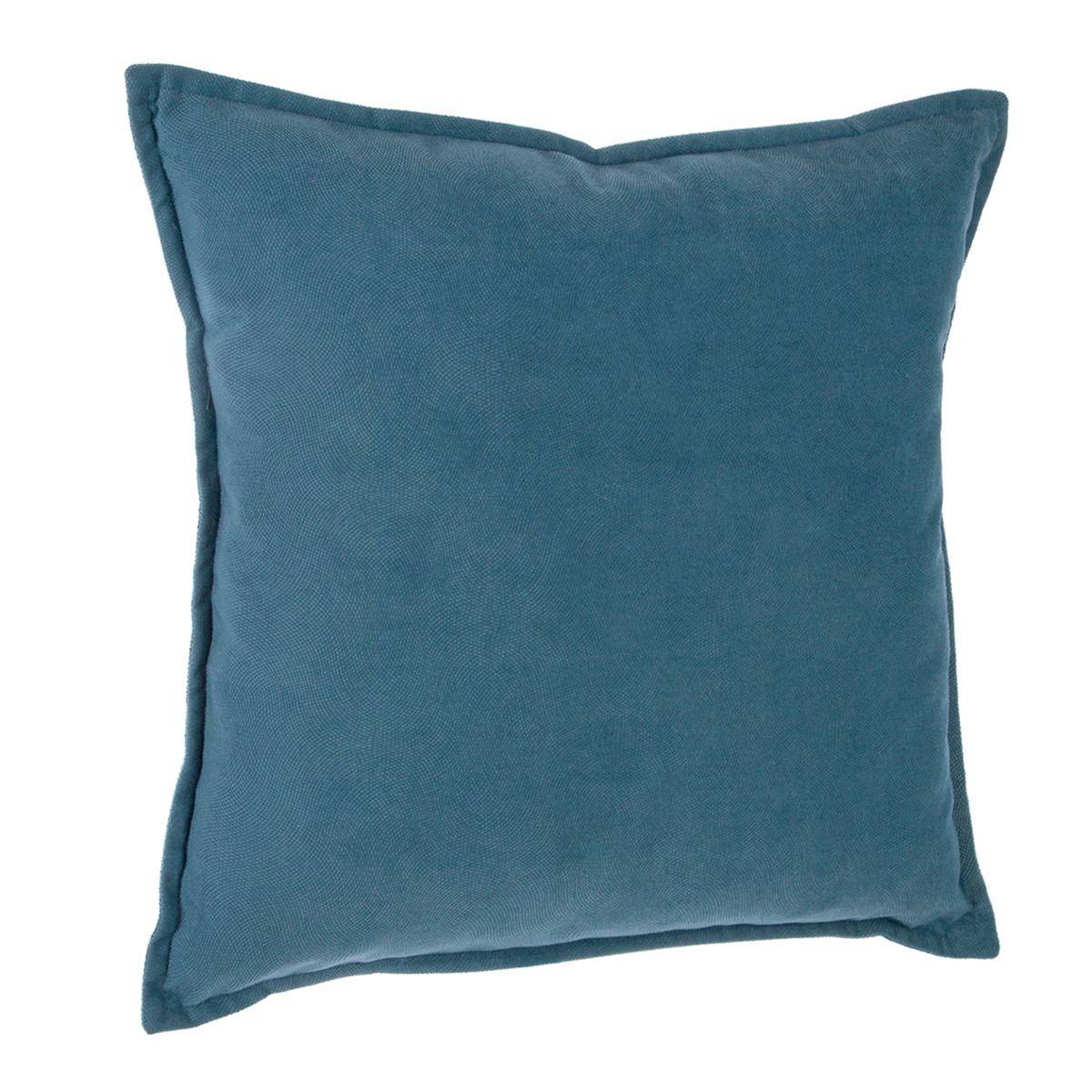 Coussin déhoussable LILOU bleu canard, ATMOSPHERA